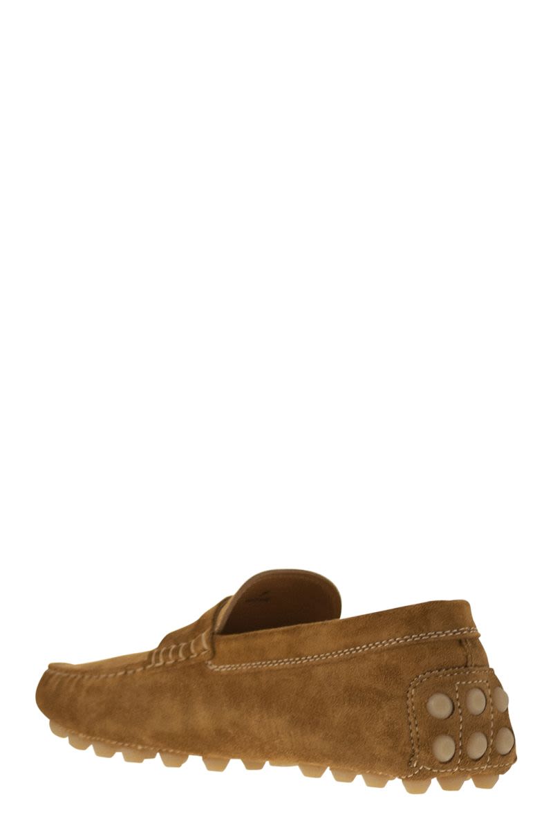 TOD'S Men's Suede Moccasin with Embossed Monogram - 2 cm Heel