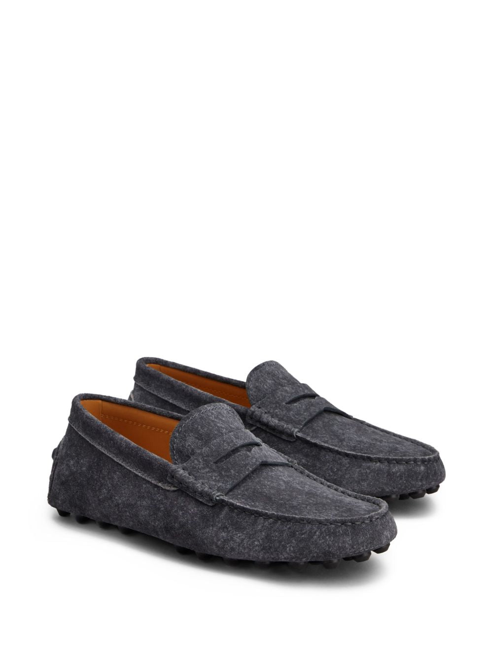 TOD'S Elegant Rubber Leather Loafers for Men
