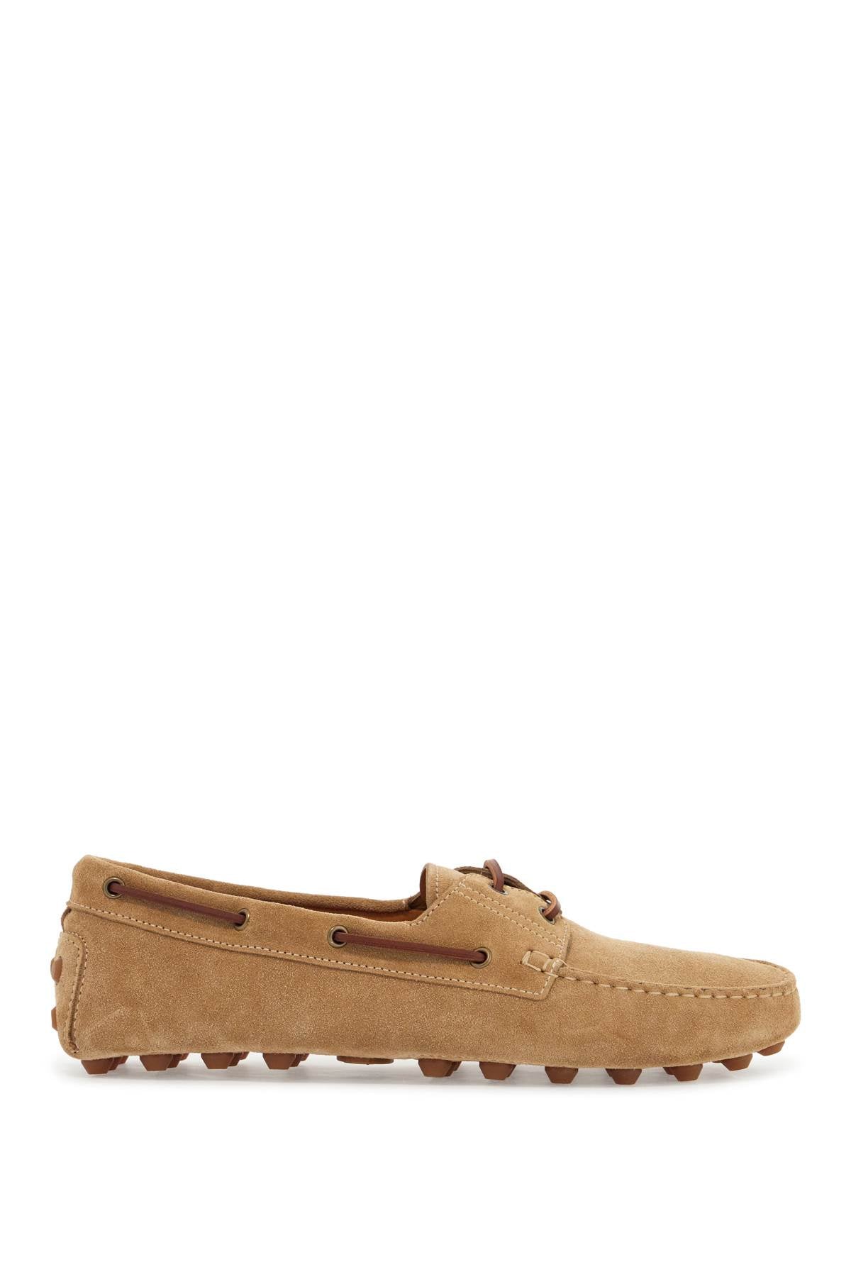 TOD'S Suede Rubber Bubble Boat Loafers
