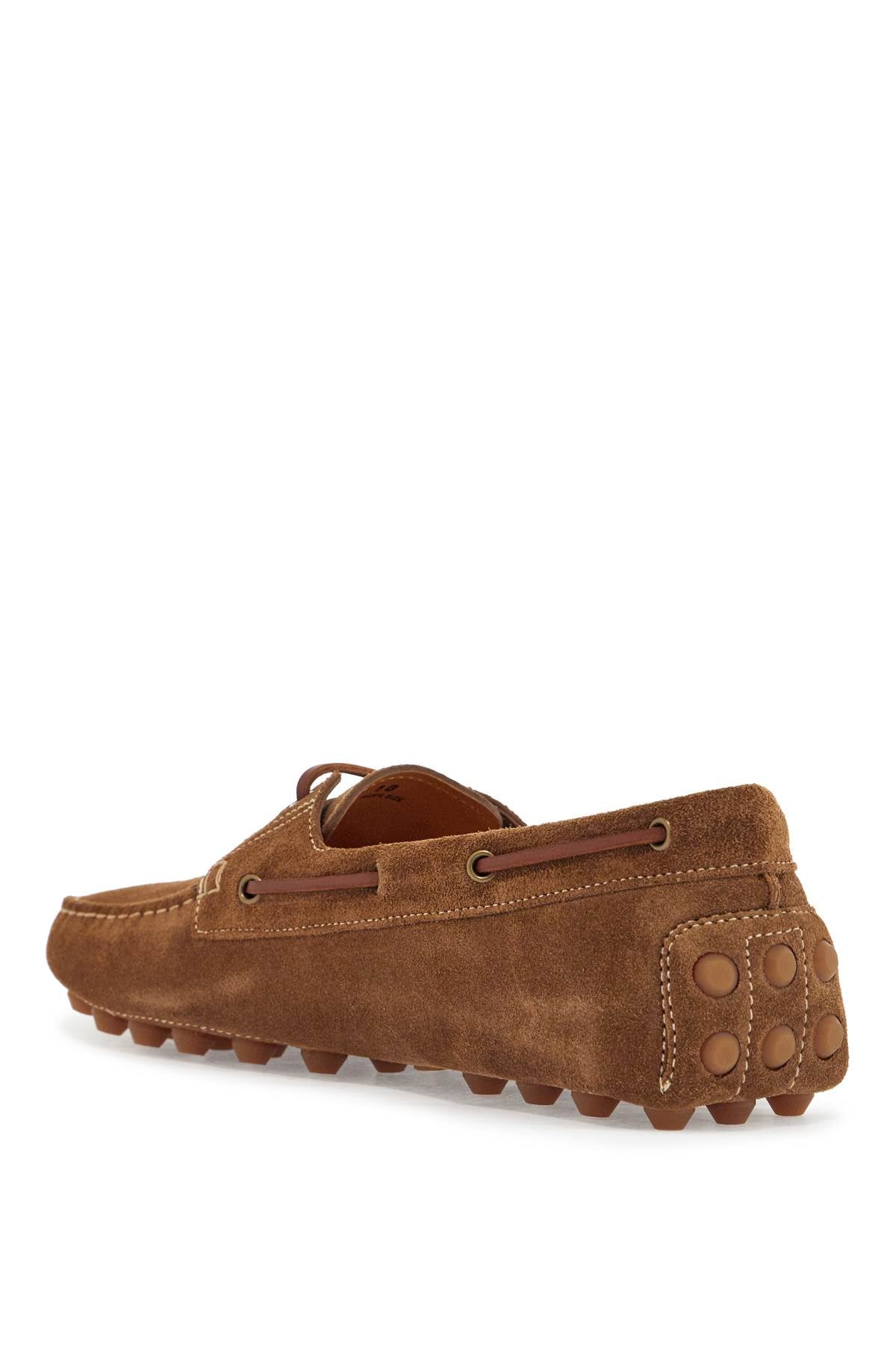 TOD'S Rubber Bubble Suede Boat Shoe - Men's Lace-Up Design