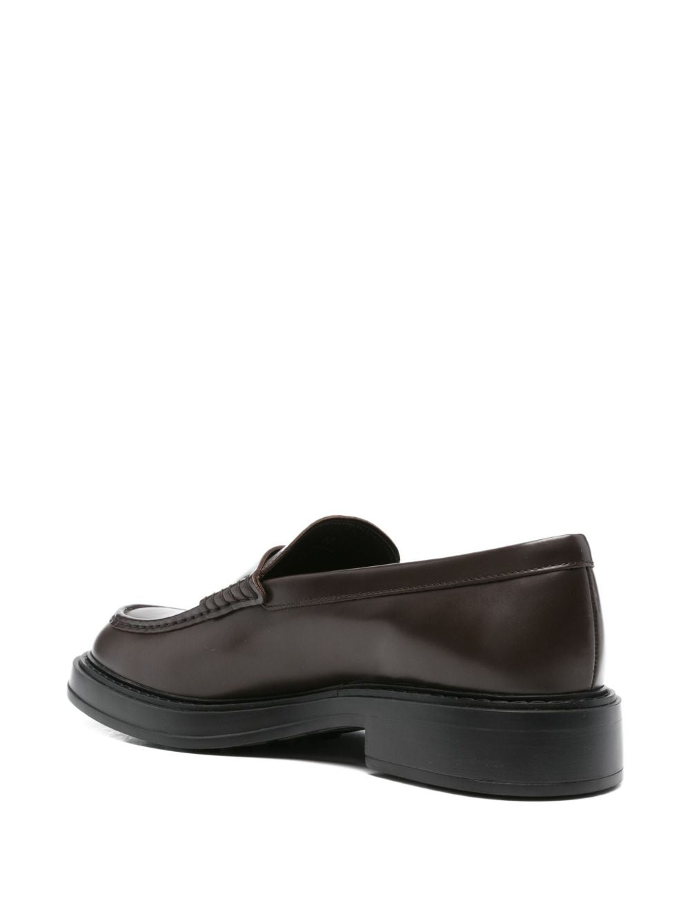 TOD'S Leather Loafers with Hand-Stitched Detailing - 4 CM Heel Height