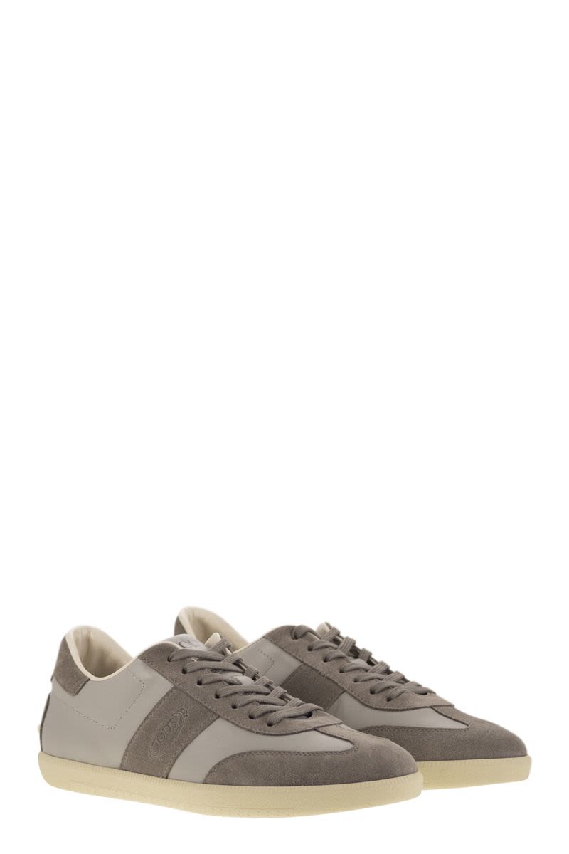 TOD'S Smooth Leather and Suede Tabs Sneakers