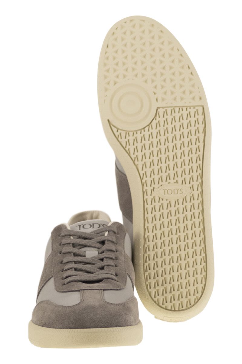 TOD'S Smooth Leather and Suede Tabs Sneakers