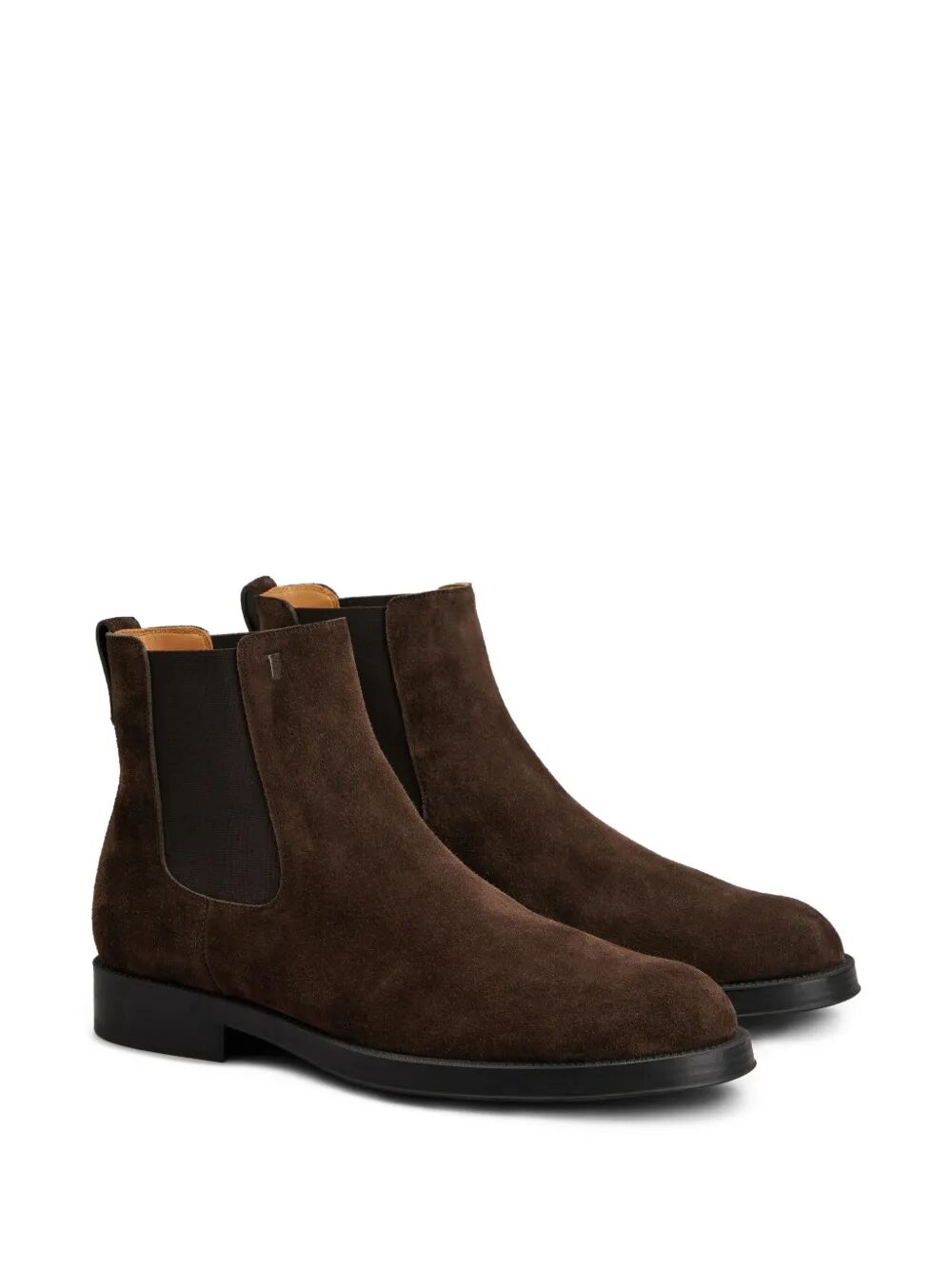 TOD'S Men's Leather Ankle Boots with Elasticated Side Panels and Low Stacked Heel