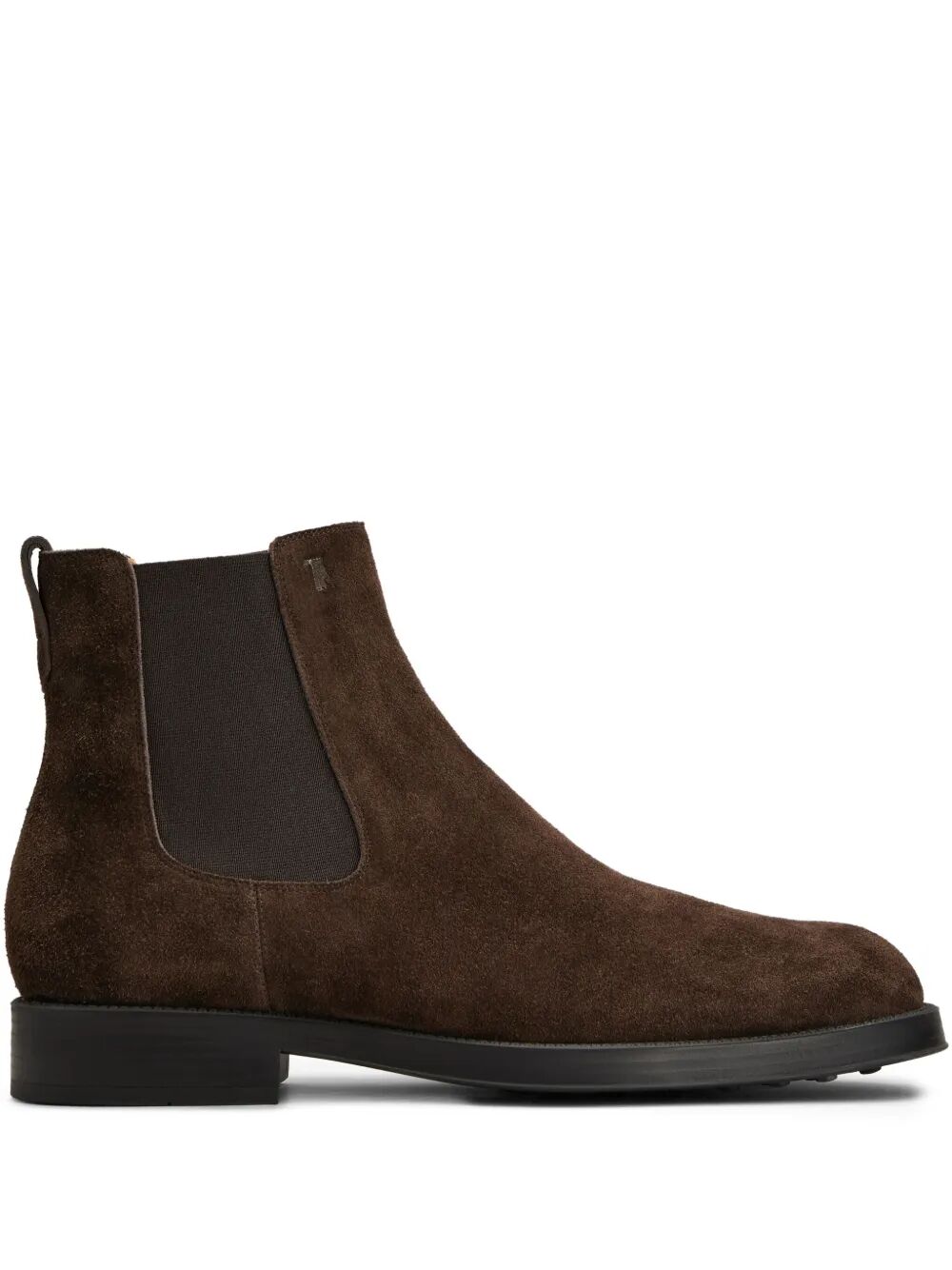 TOD'S Men's Leather Ankle Boots with Elasticated Side Panels and Low Stacked Heel