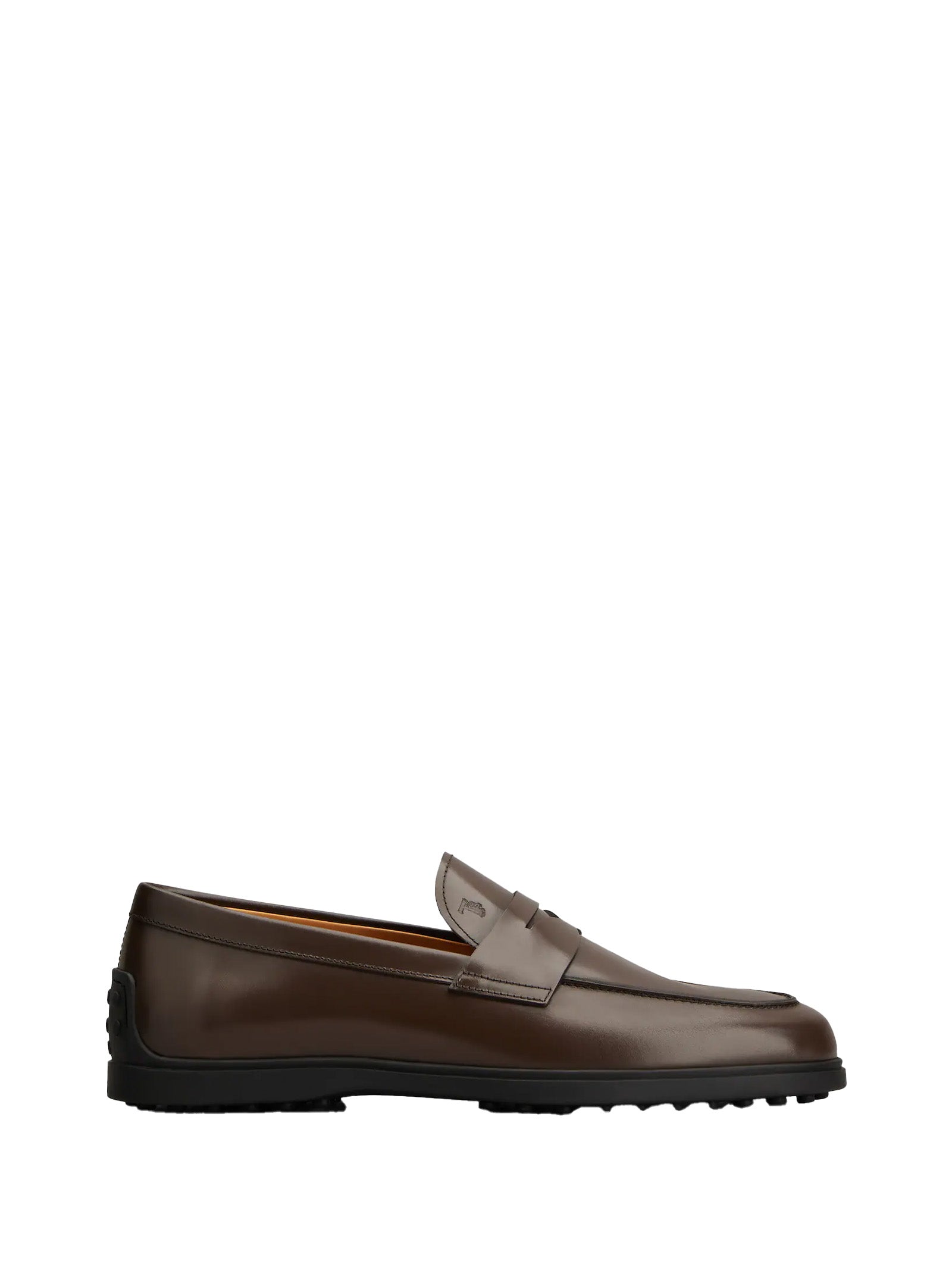 TOD'S Men's Rubber Moccasin in Shiny Leather