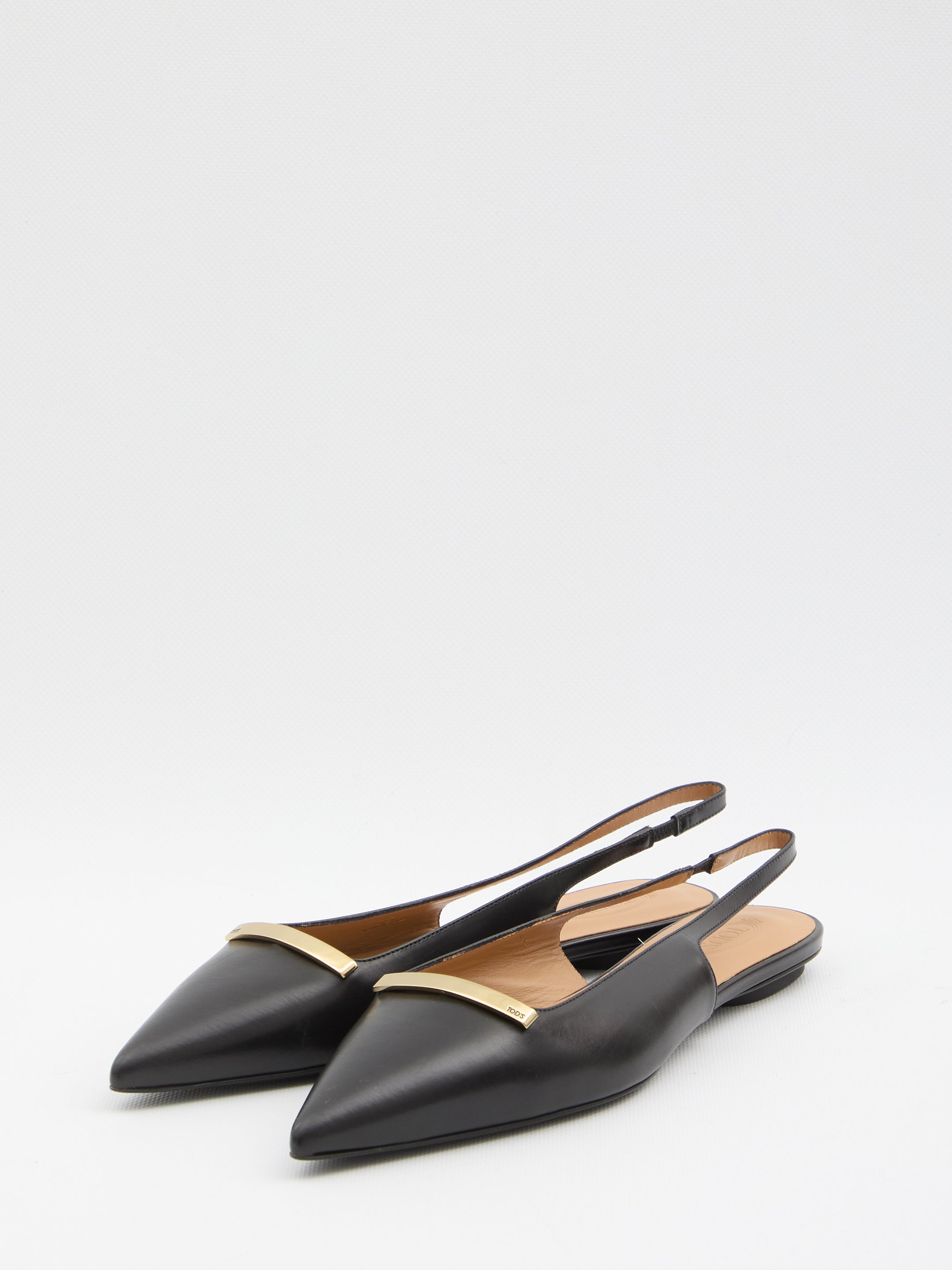 TOD'S Leather Slingback Ballerina Flats - 0.5 cm Heel