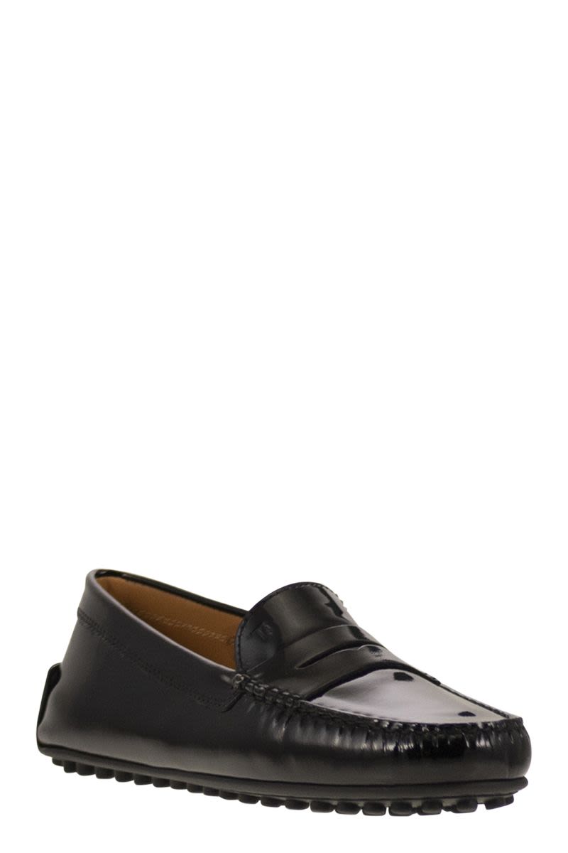 TOD'S Glossy Leather City Rubber Moccasin