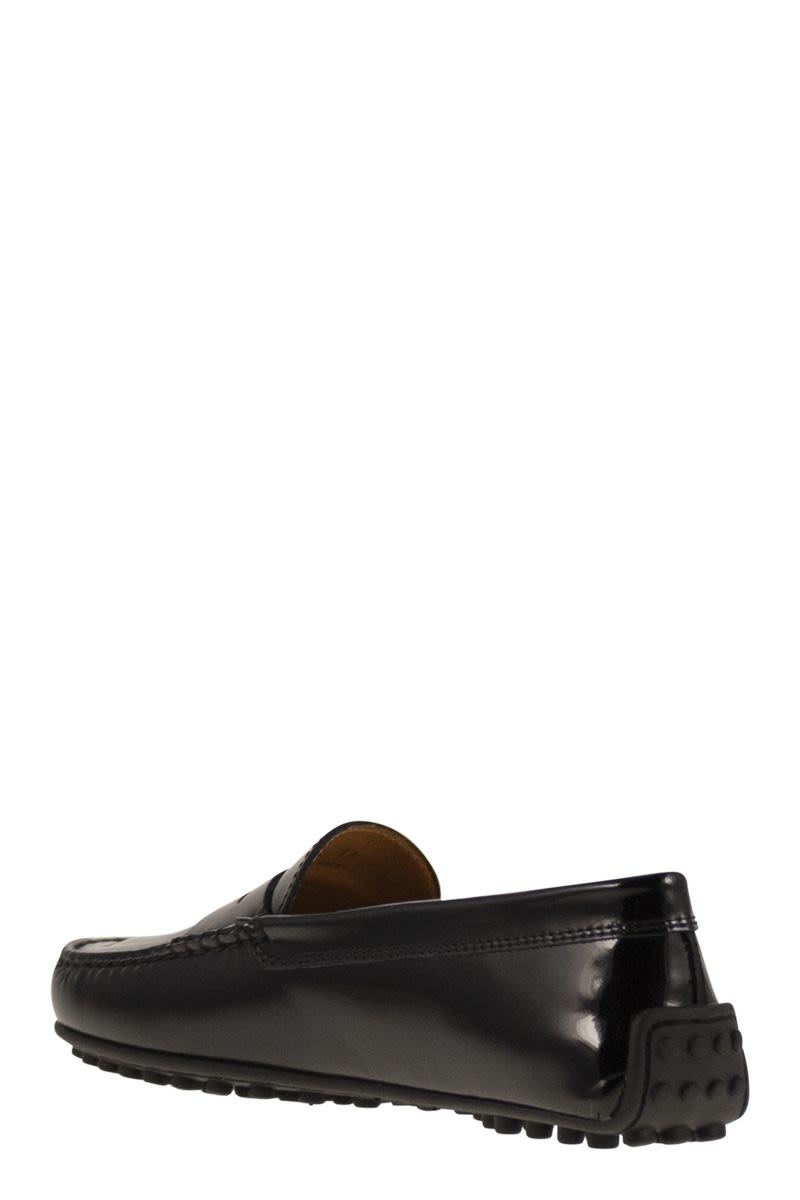TOD'S Glossy Leather City Rubber Moccasin