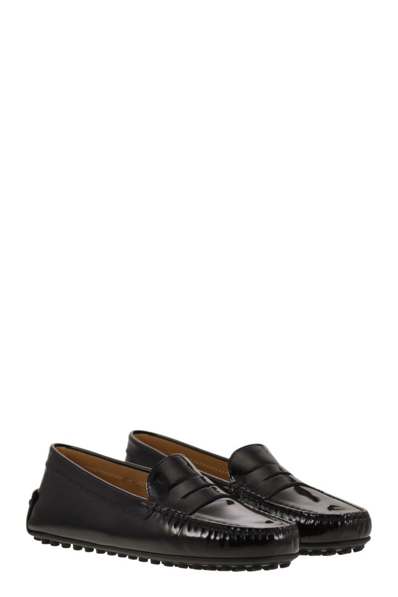 TOD'S Glossy Leather City Rubber Moccasin