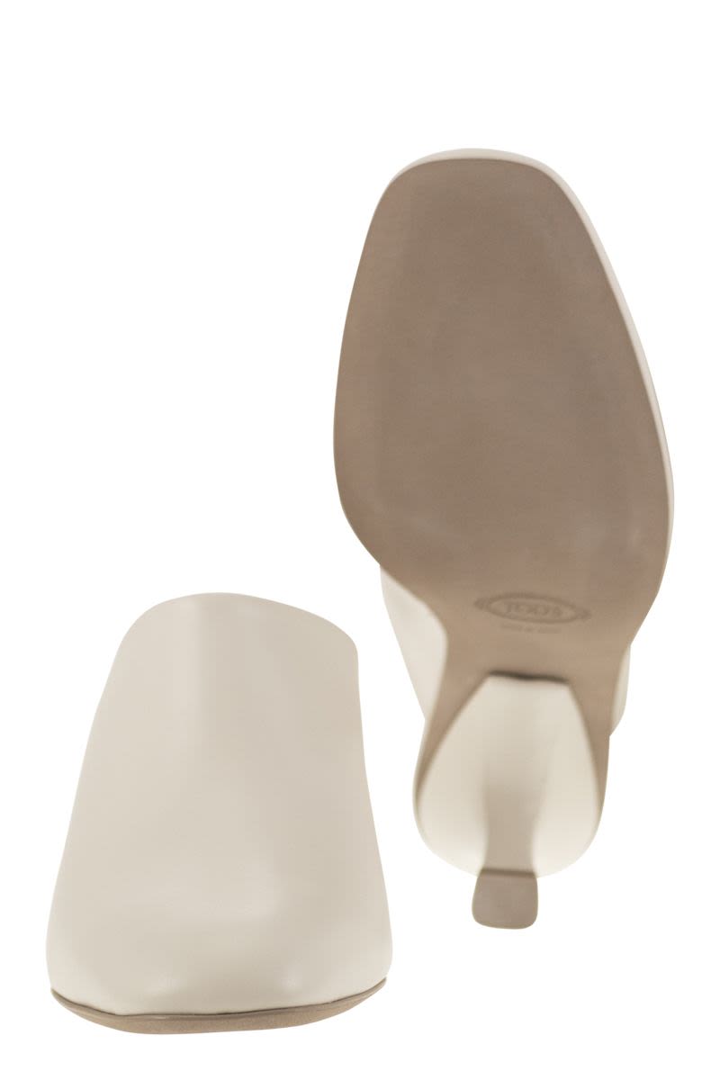 TOD'S Women's Leather Sabot with 7 cm Heel