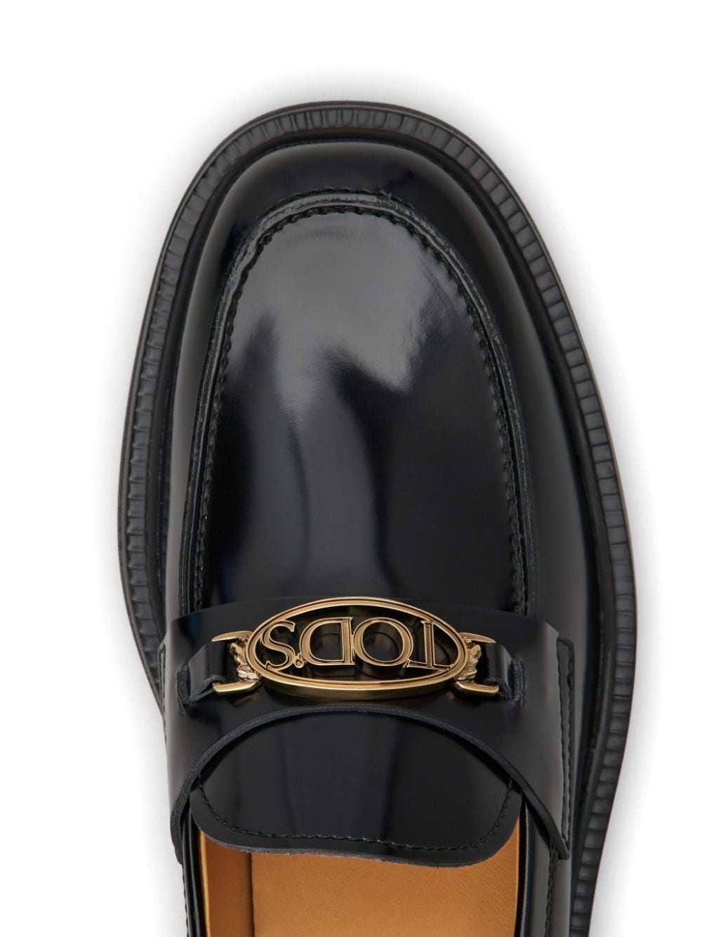 TOD'S Elegant Leather Loafers with Gold-Tone Logo Plaque