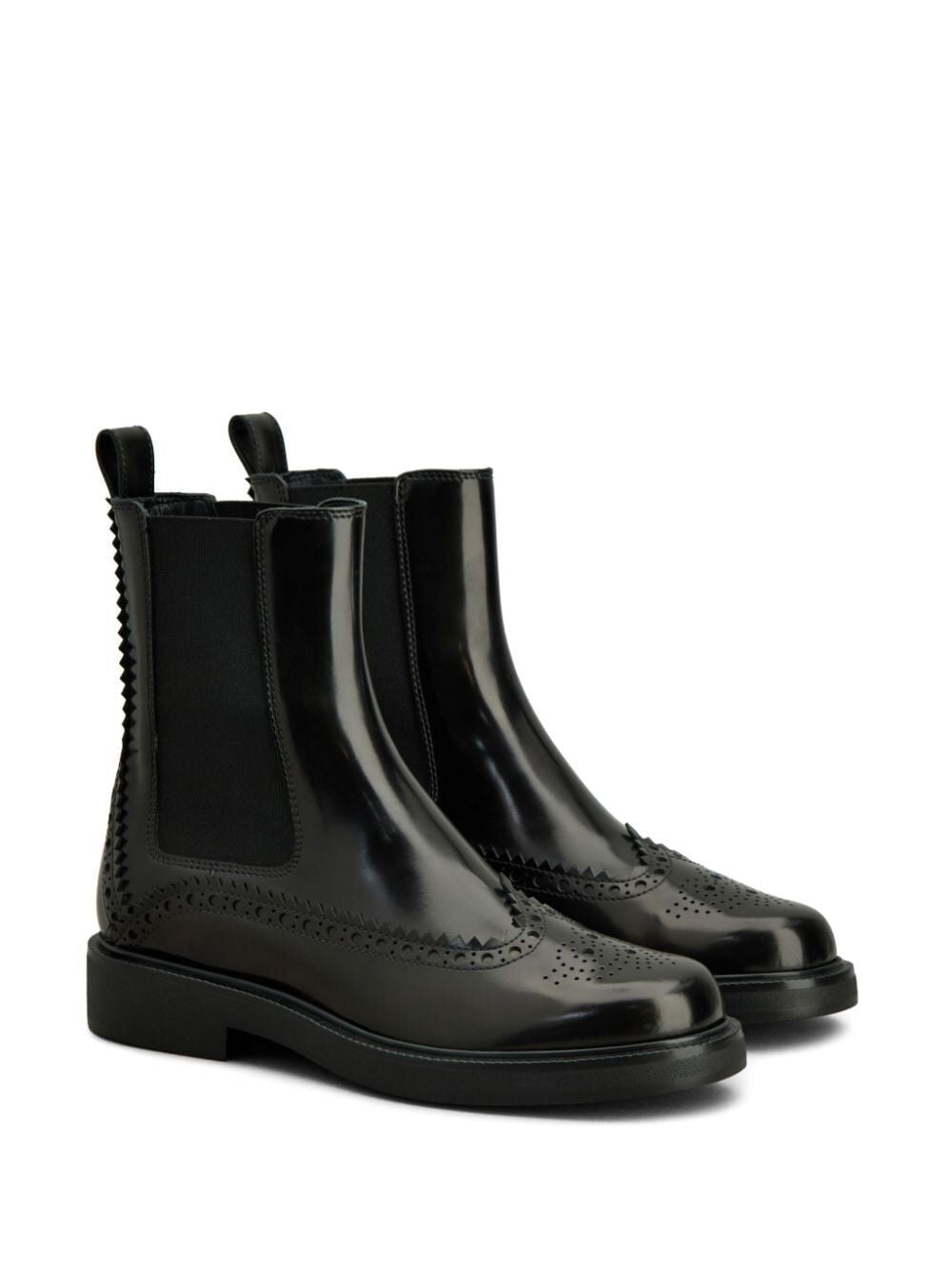 TOD'S Elegant Brogue Chelsea Boots