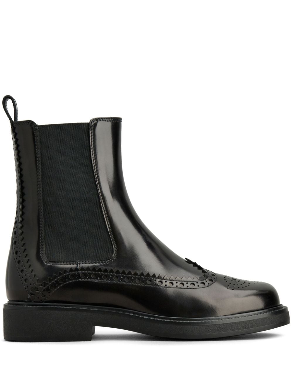 TOD'S Patent Leather Ankle Boots with Pull-Tab