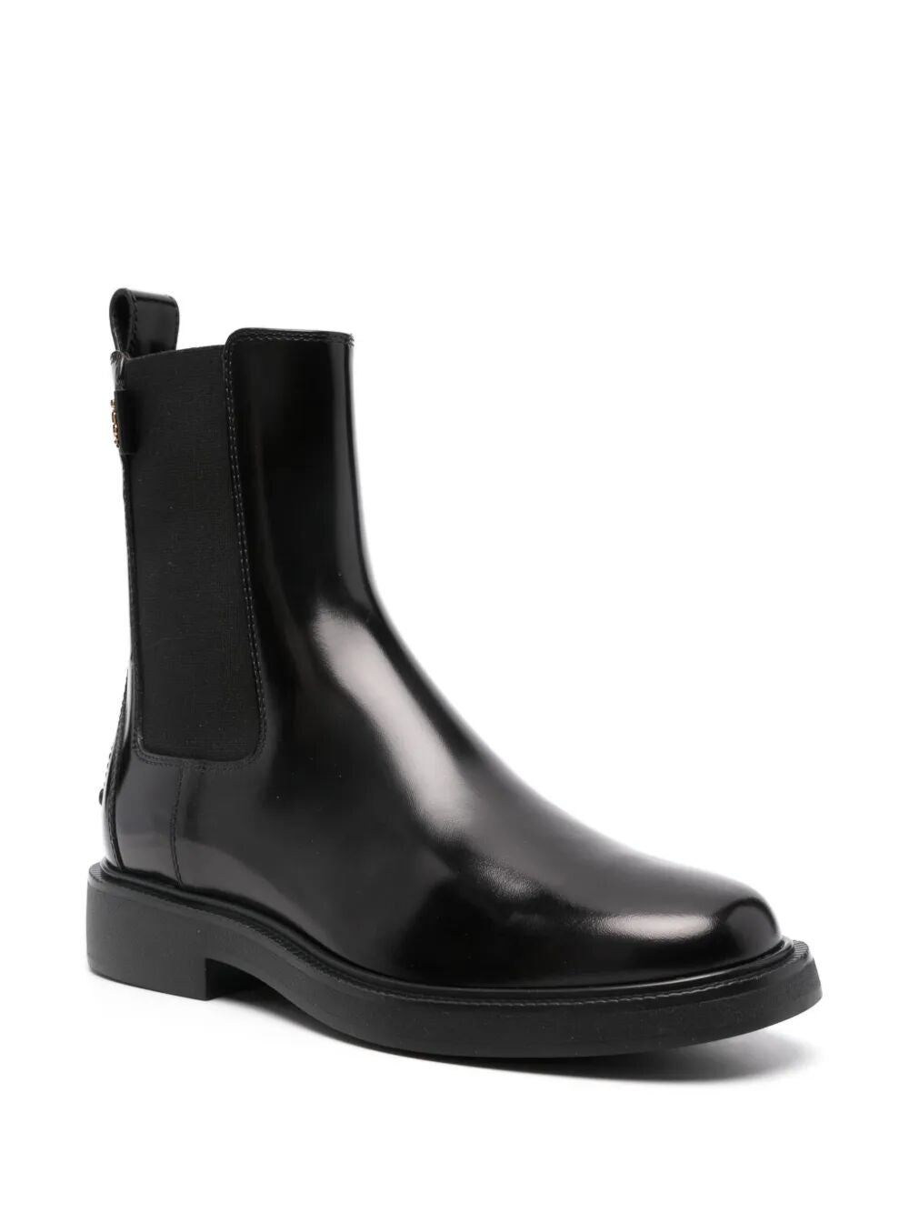 TOD'S Women’s Leather Ankle Boots with Wing-Tip Design