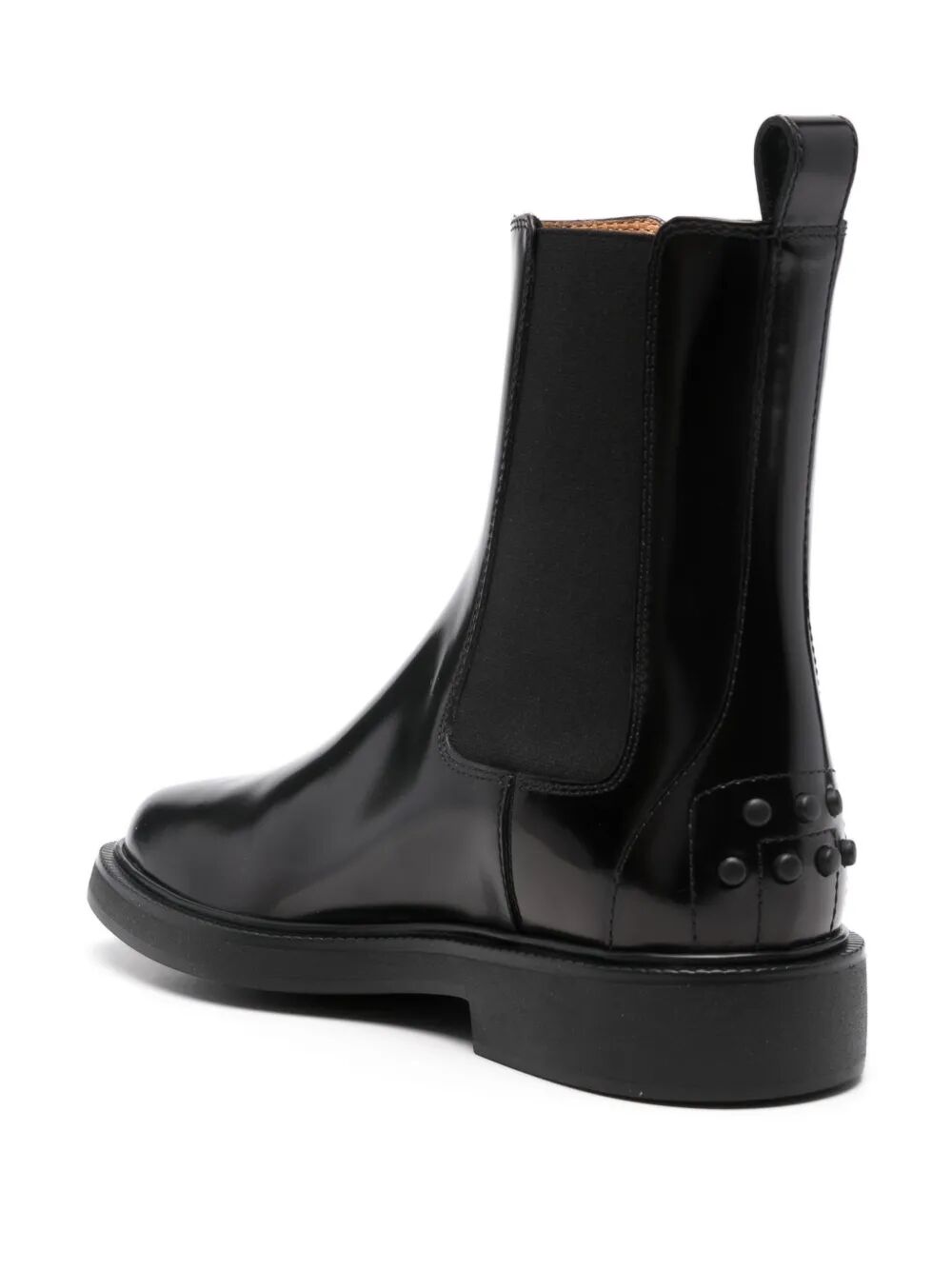 TOD'S Women’s Leather Ankle Boots with Wing-Tip Design