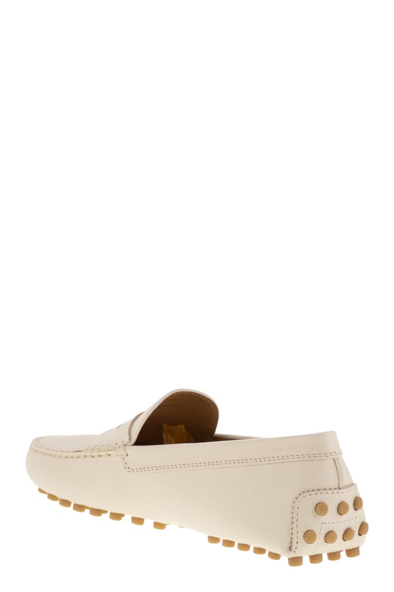 TOD'S Women's Leather Moccasin with Rubber Sole - Slip-On Design