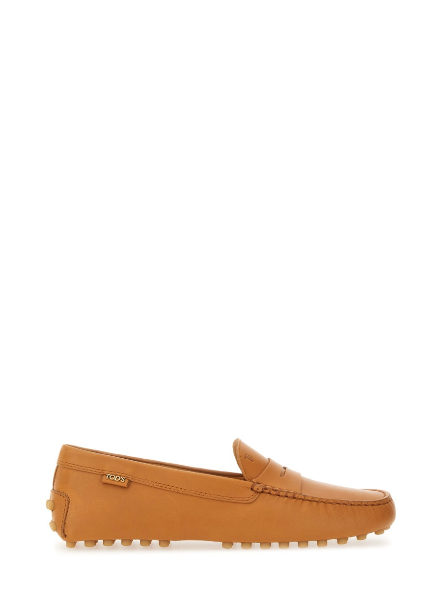TOD'S Leather Moccasin with Rubber Sole for Women