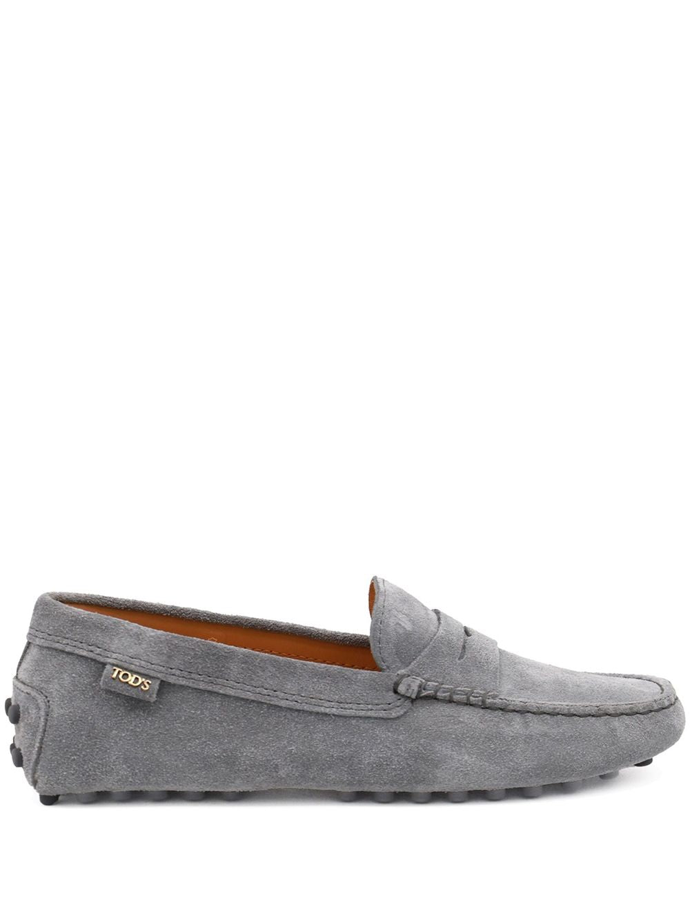 TOD'S Almond Toe Rubber Suede Leather Loafers for Women