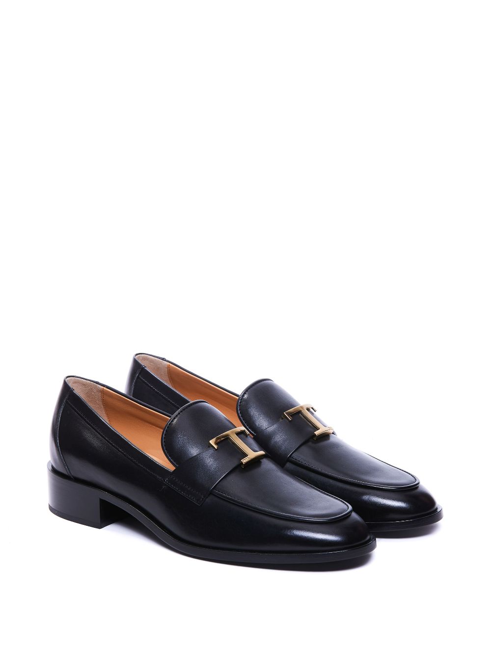 TOD'S Sleek Leather Moccasins with Gold-Tone Logo Plaque