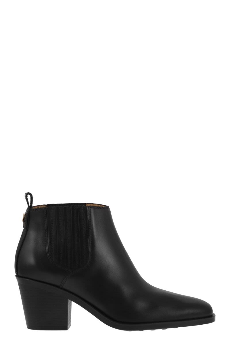 TOD'S Women's Leather Ankle Boot with 7 cm Heel