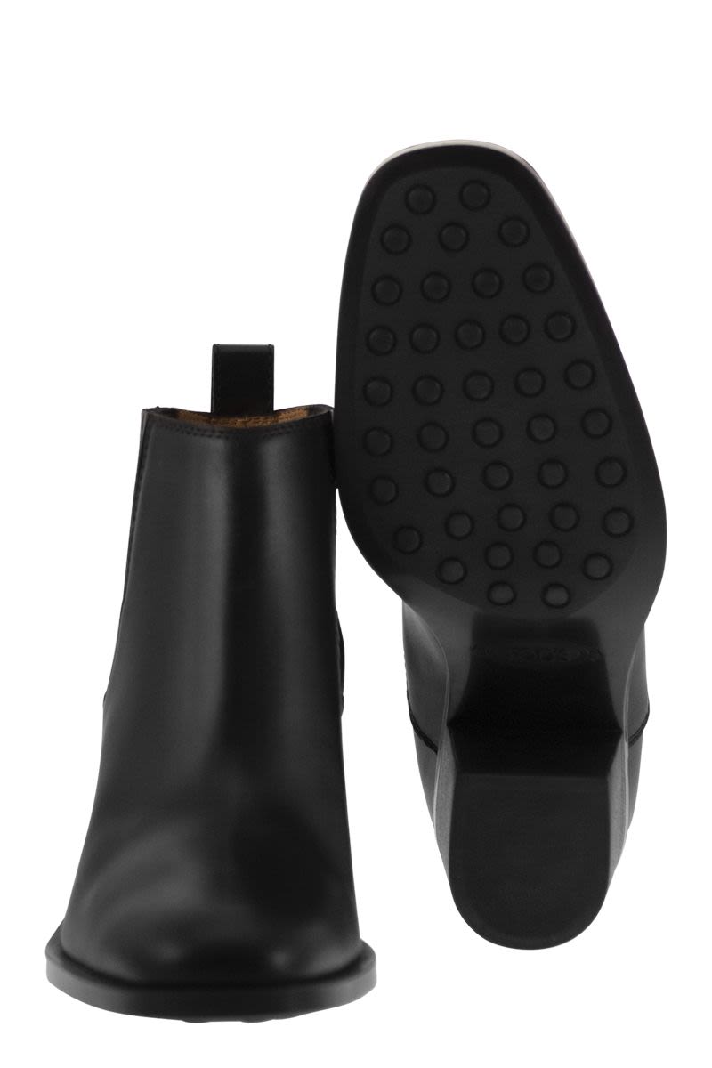 TOD'S Women's Leather Ankle Boot with 7 cm Heel