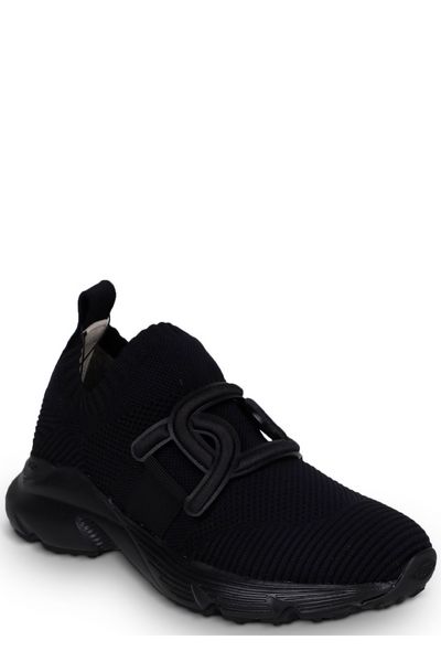 TOD'S Technical Fabric Sneakers with Leather Chain Detail