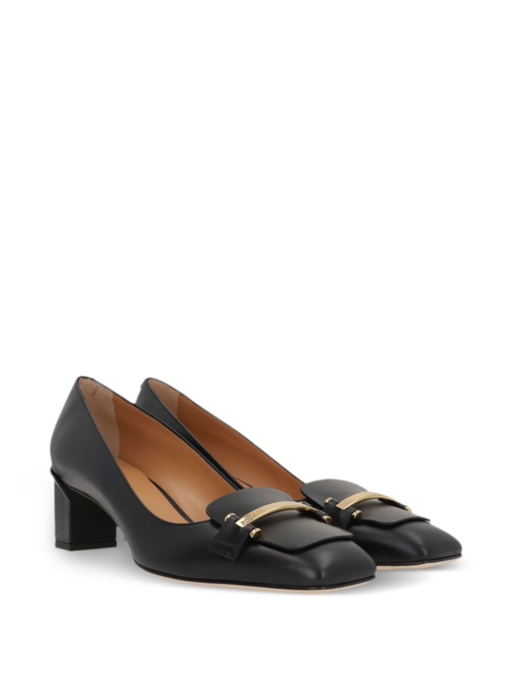 TOD'S Leather Pumps - Slip-On Style with Block Heel and Square Toe