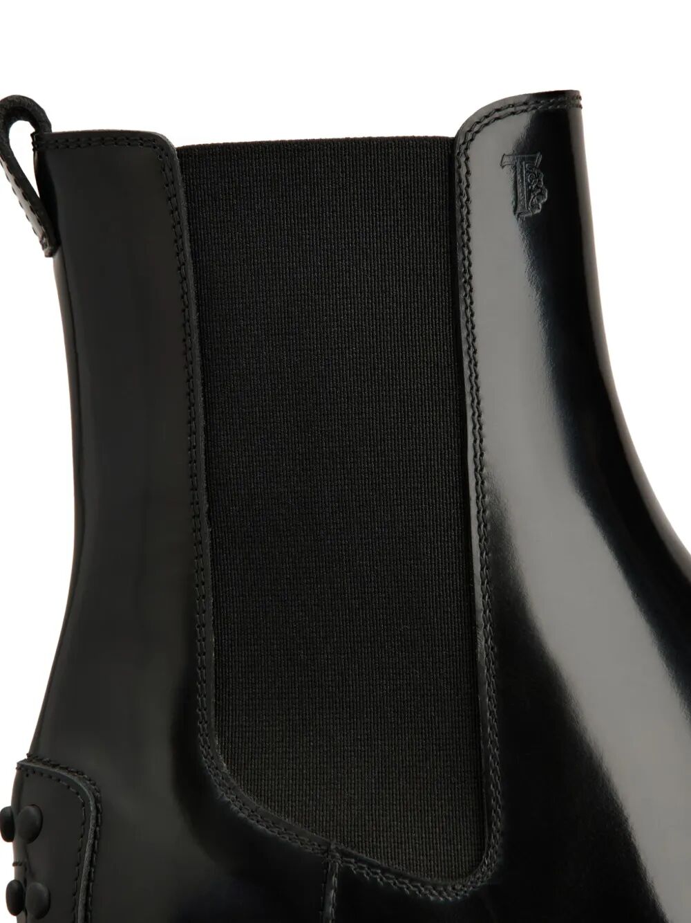 TOD'S Women's Pull-On Leather Ankle Boots with Mid Block Heel