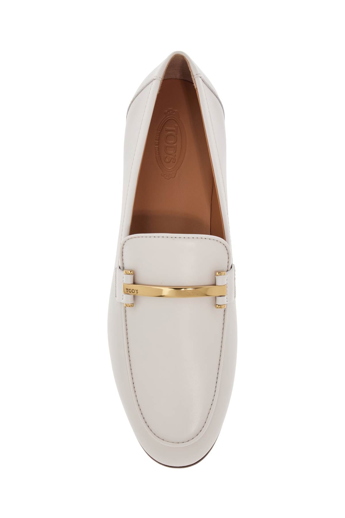 TOD'S Metal Bar Leather Loafers for Women