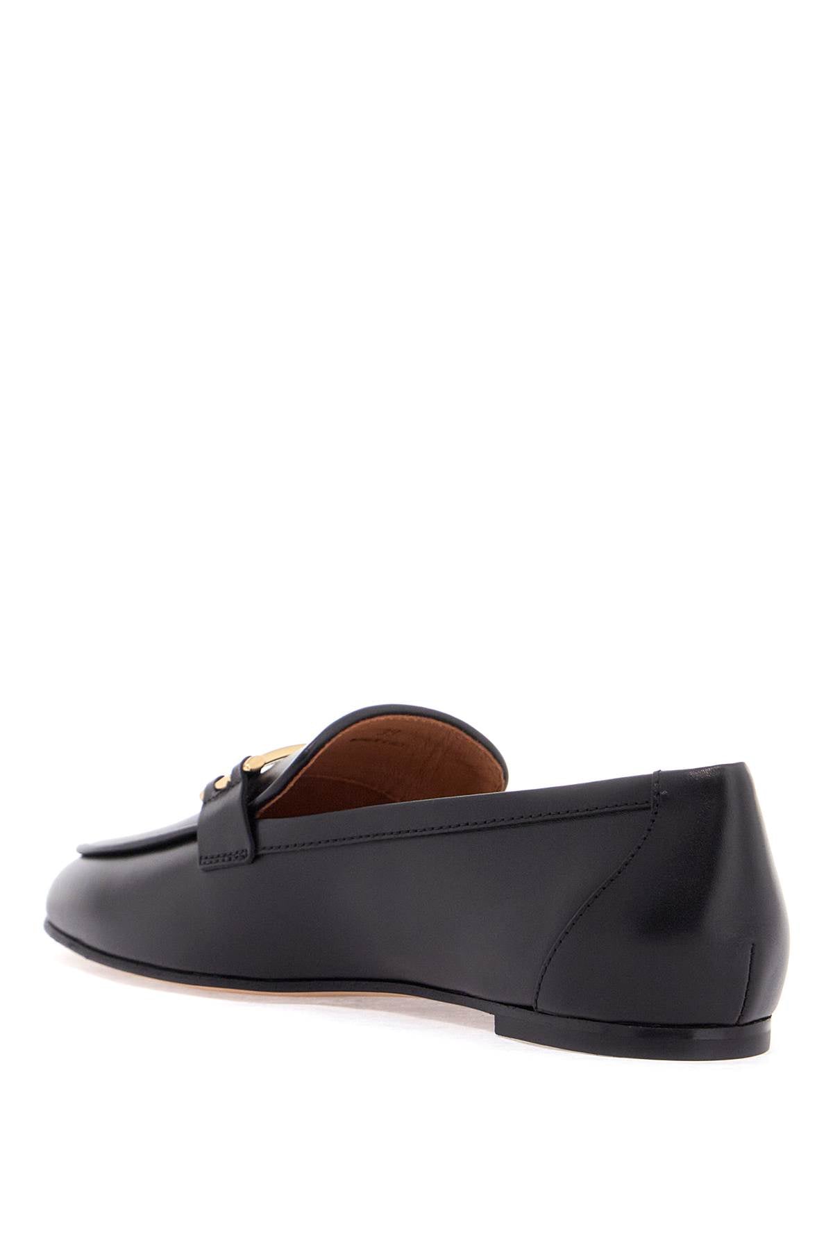 TOD'S Elegant Metal Bar Leather Loafers