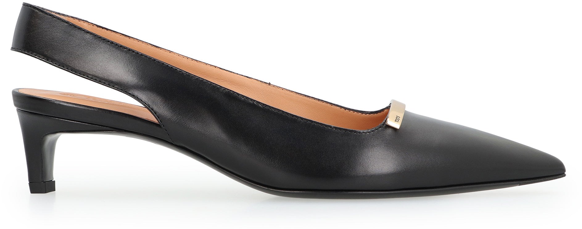 TOD'S Elegant Leather Slingback Pumps with Kitten Heels
