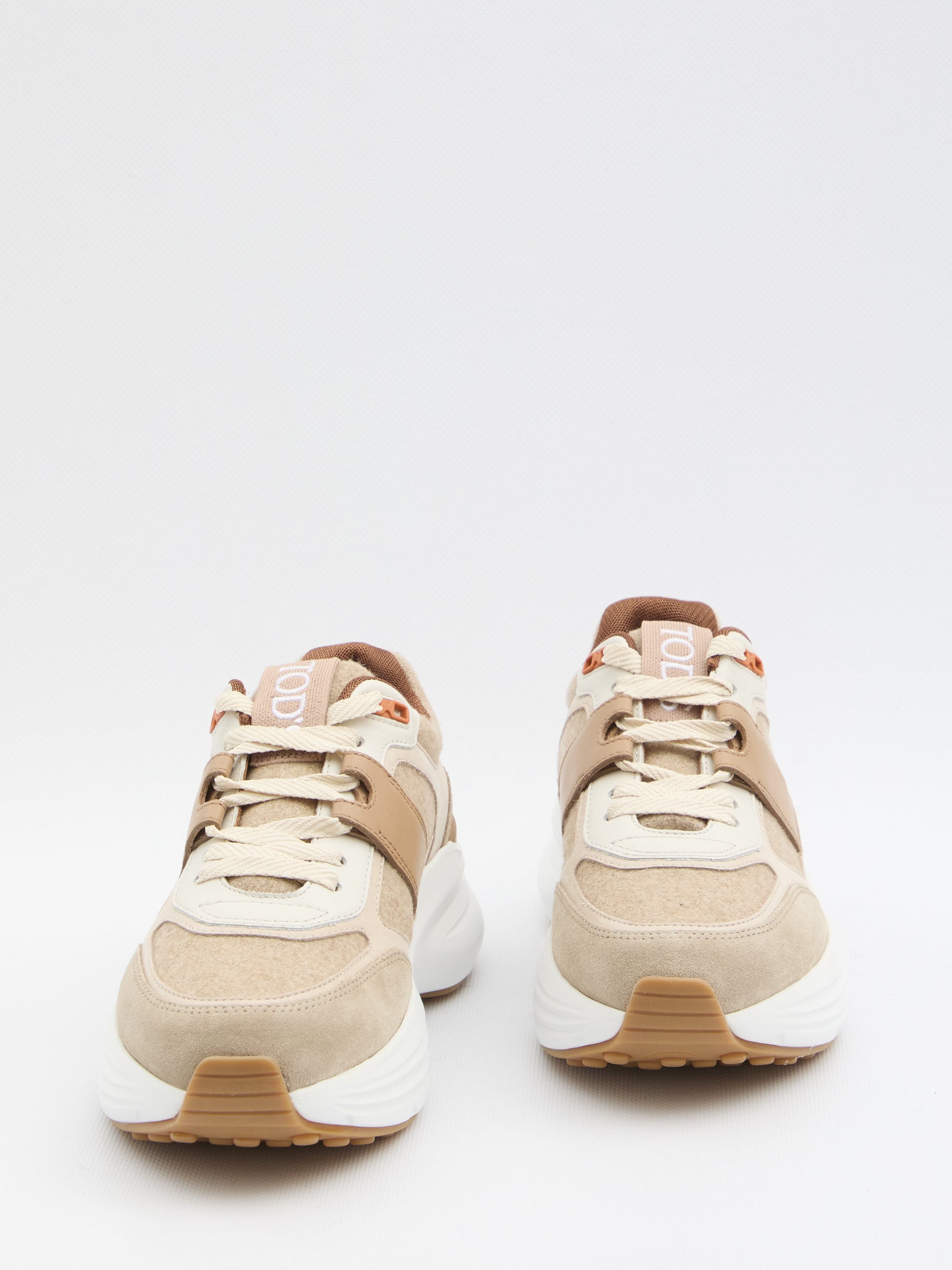 TOD'S Suede and Fabric Sneakers with Maxi Embroidery - Size ITA