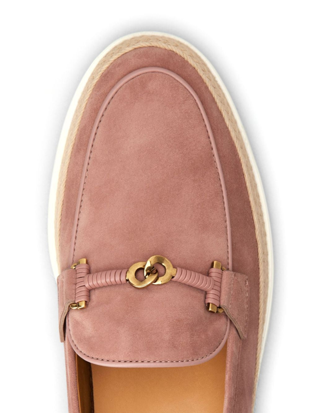TOD'S Suede Slip-On Loafers with Double T Ring Accessory
