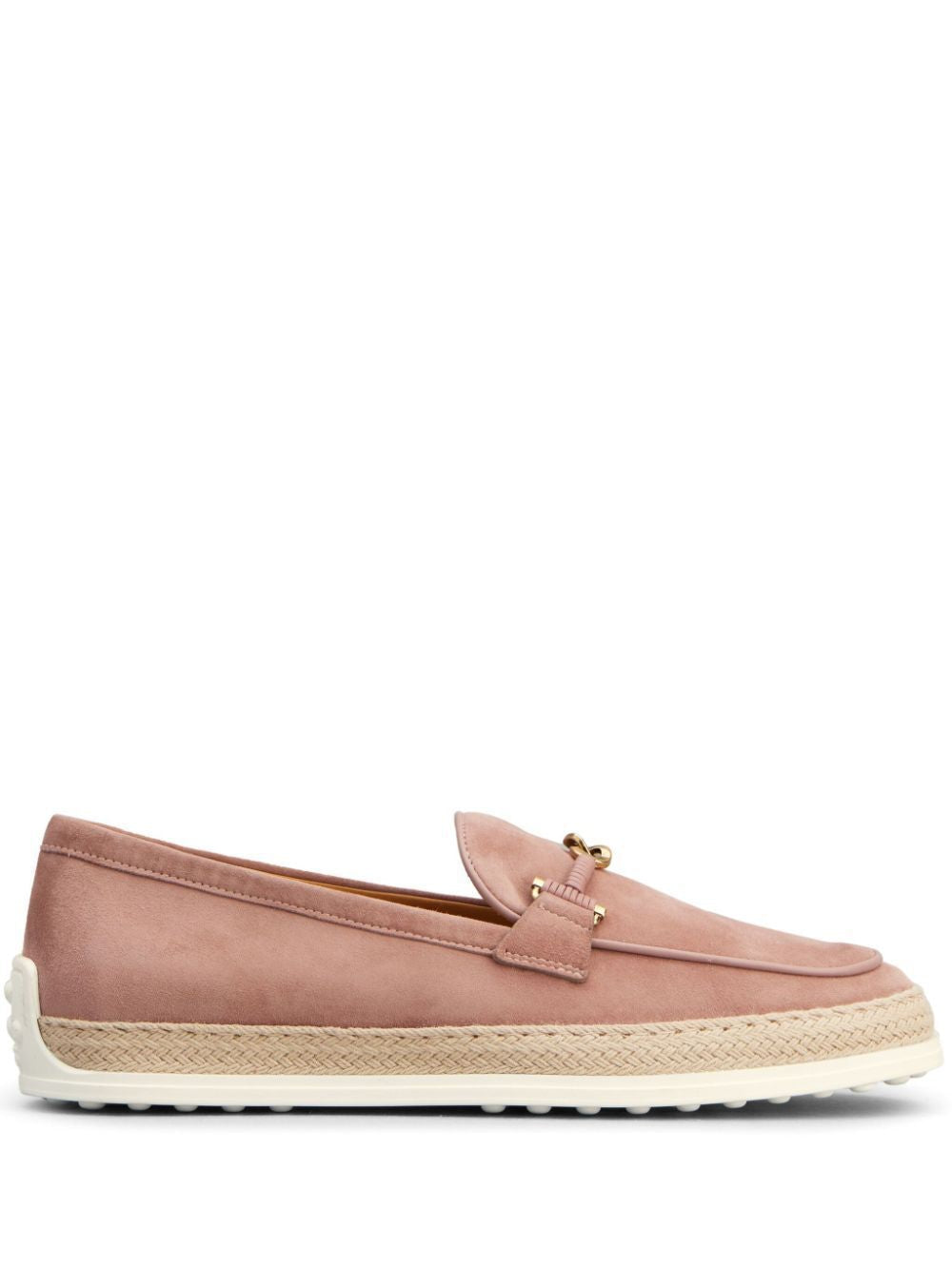 TOD'S Suede Slip-On Loafers with Double T Ring Accessory
