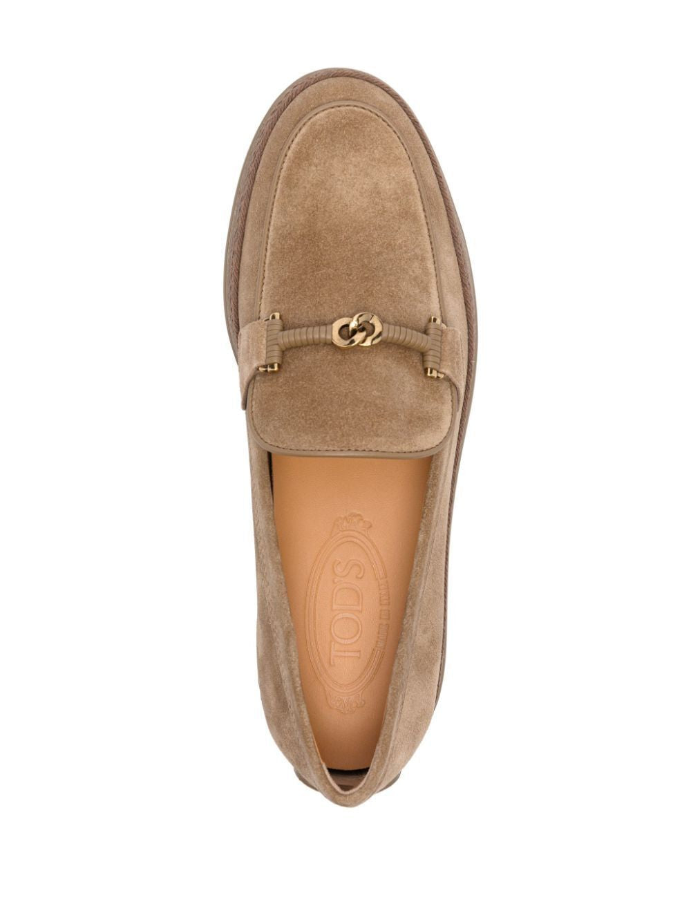 TOD'S Cord Weaving T Ring Suede Loafers