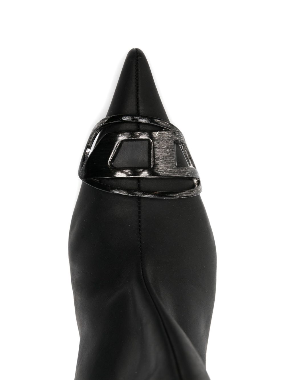 DIESEL Venus Leather Boots with Pointed Toe and Kitten Heel