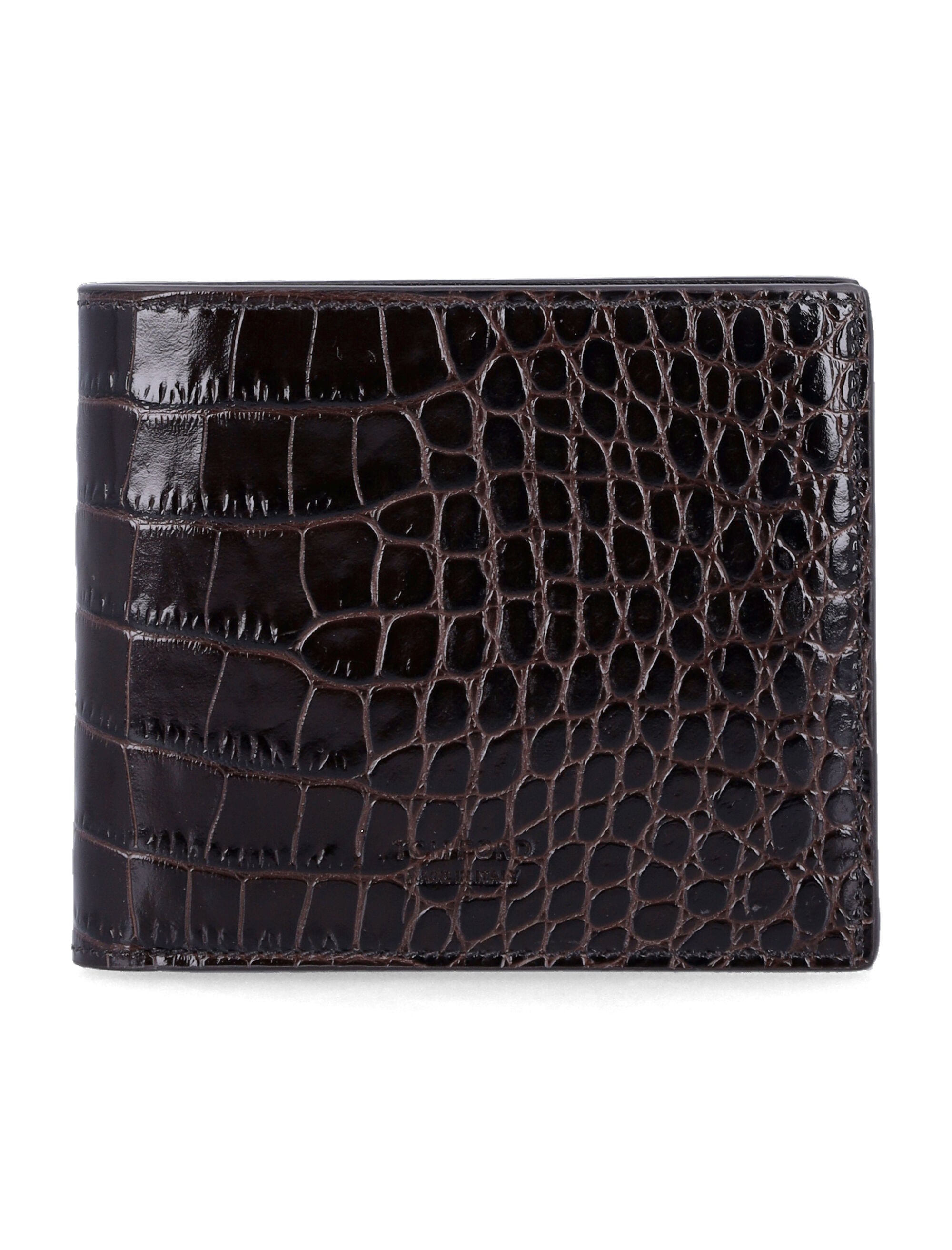 TOM FORD Mini Bifold Croco Leather Wallet