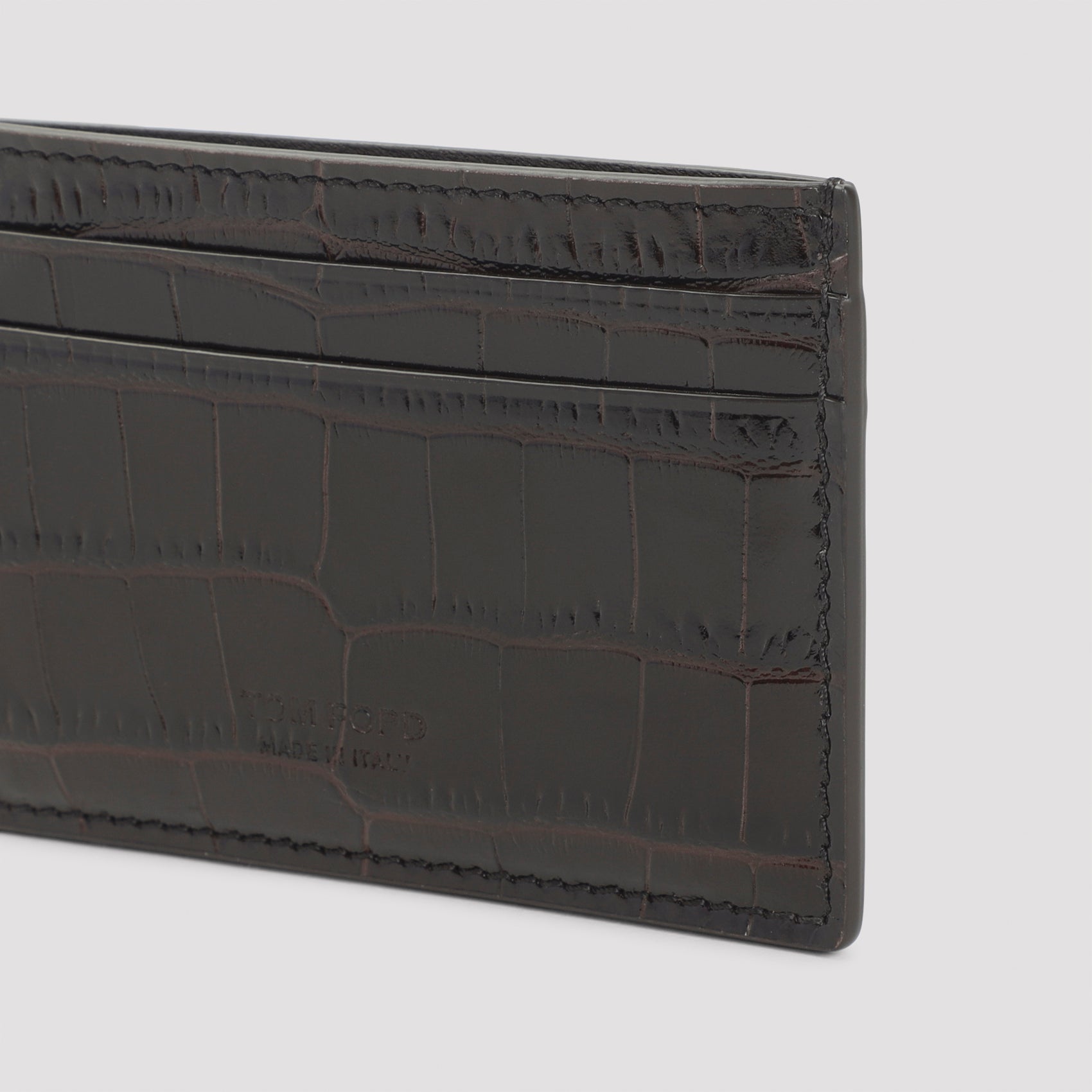 TOM FORD Mini Crocodile-Embossed Leather Cardholder - 9x12 cm