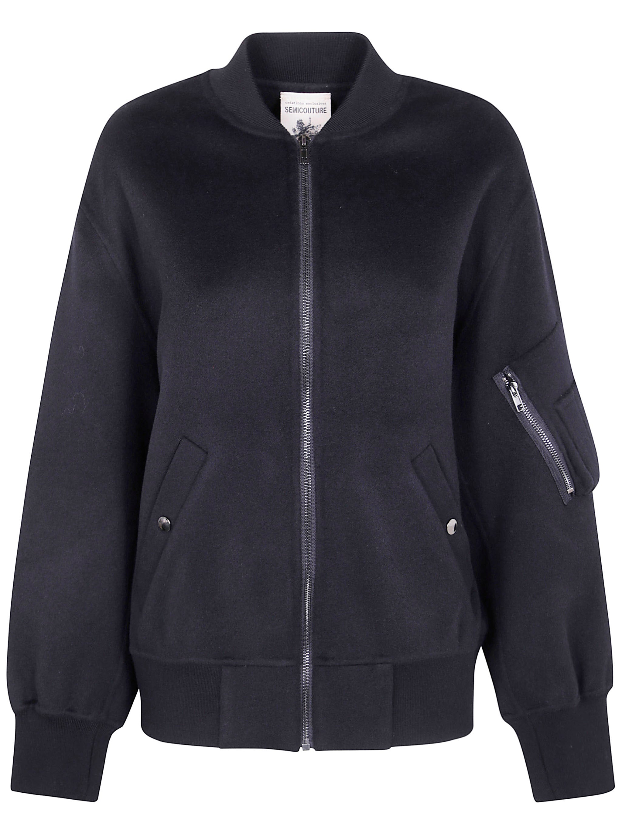 SEMICOUTURE Women's Wool Mini Bomber Jacket