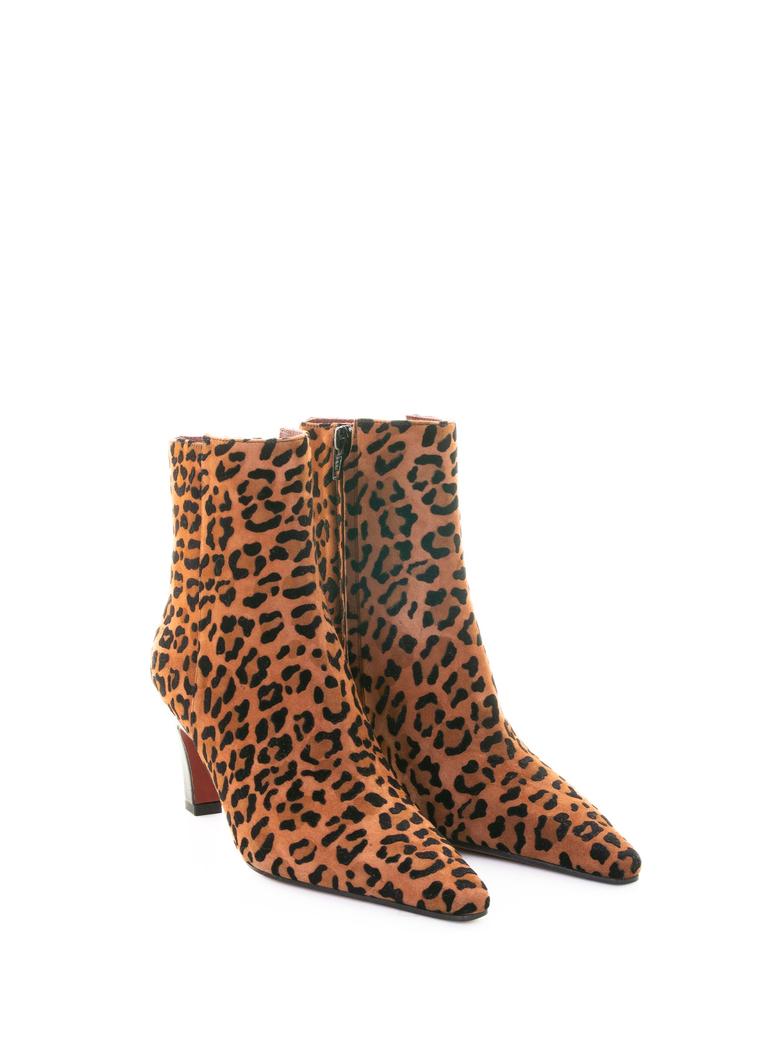 ROBERTO FESTA Leopard Suede Ankle Boot with Heel