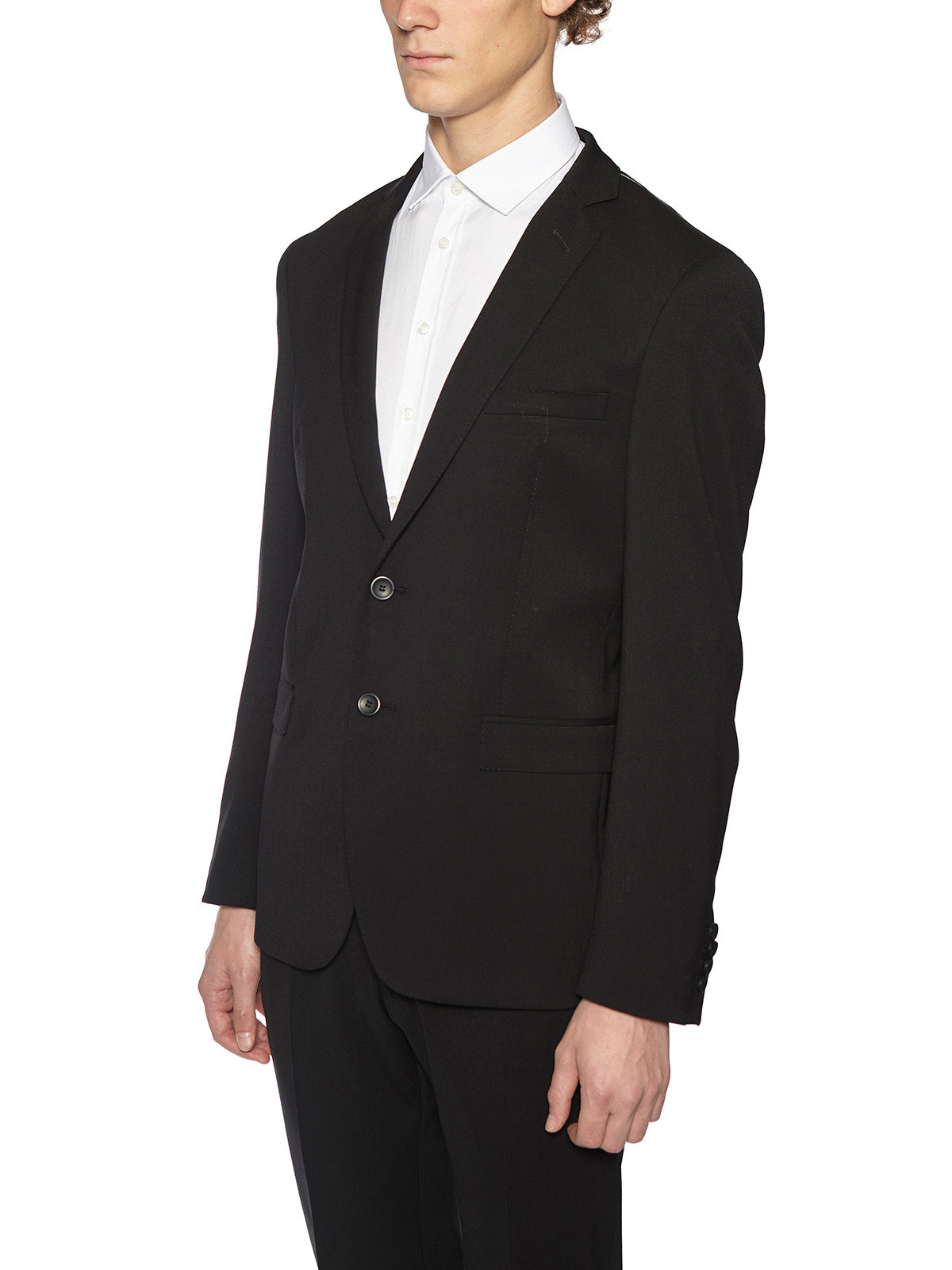 TONELLO Men's Wool Stretch Jacket Dress with Double Button Detail (Size L)