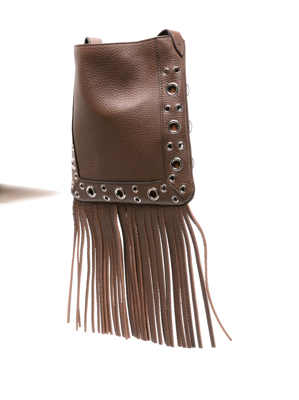 VALENTINO GARAVANI Mini Leather Crossbody Handbag with Studded Fringe