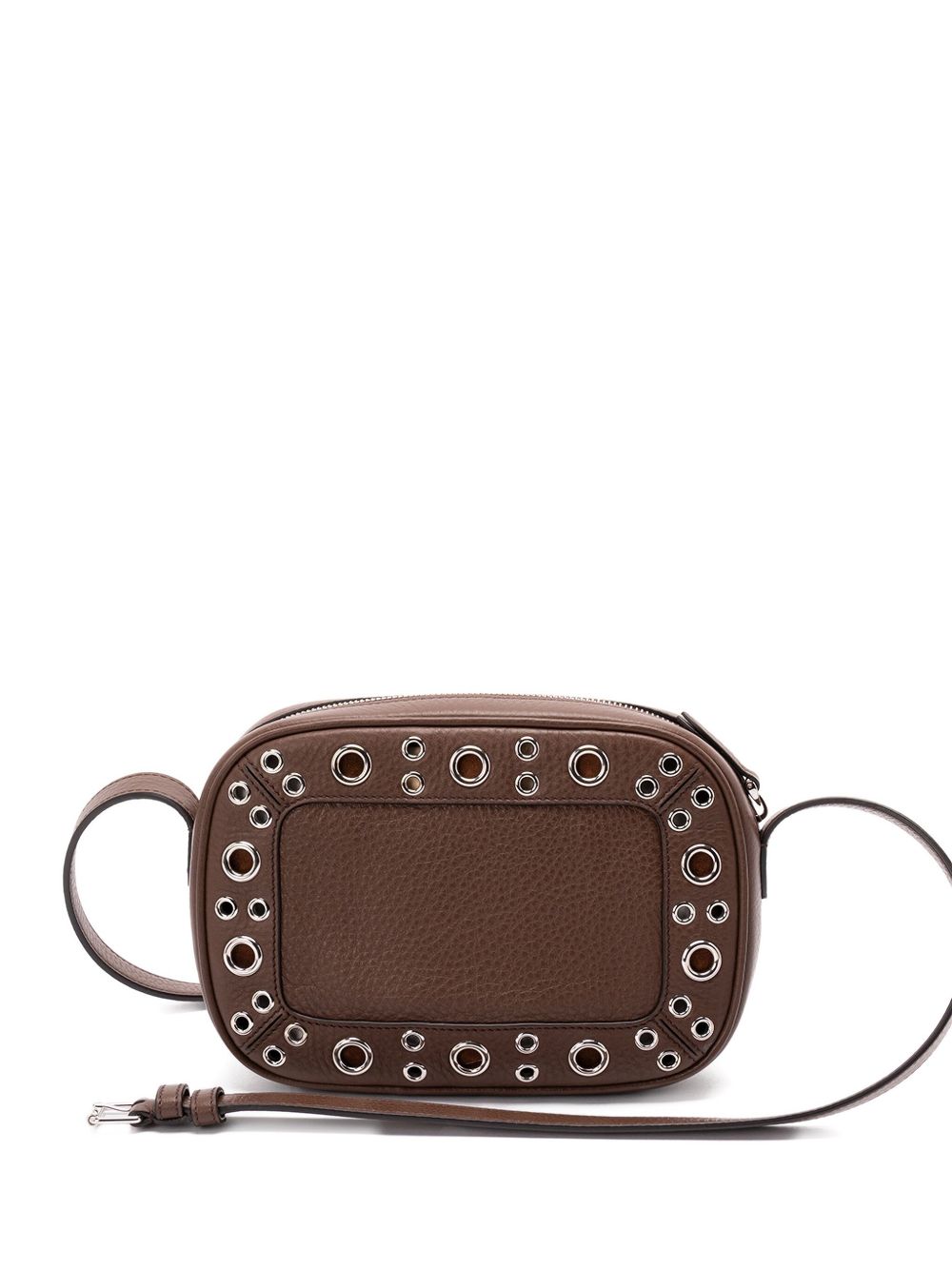 VALENTINO GARAVANI Leather Crossbody Handbag with Eyelet Detail and Adjustable Strap