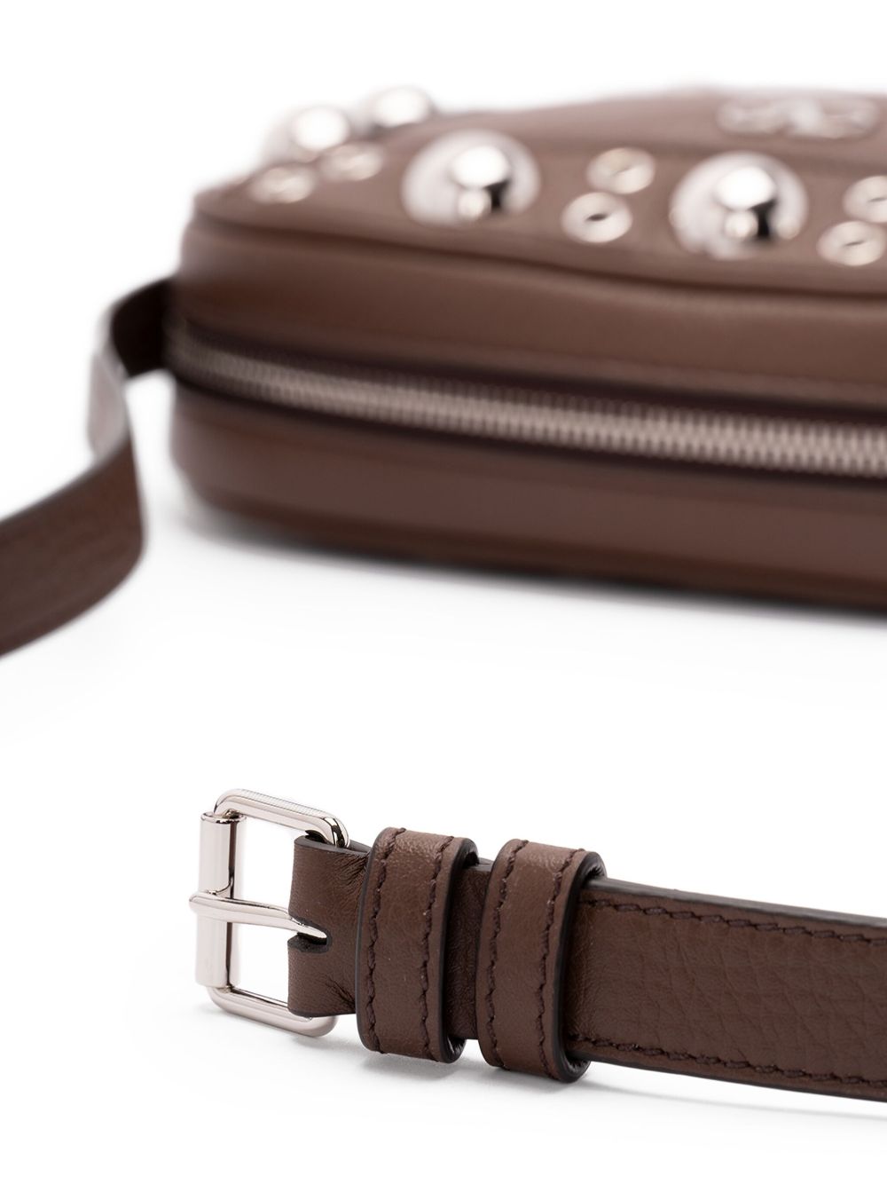 VALENTINO GARAVANI Leather Crossbody Handbag with Eyelet Detail and Adjustable Strap