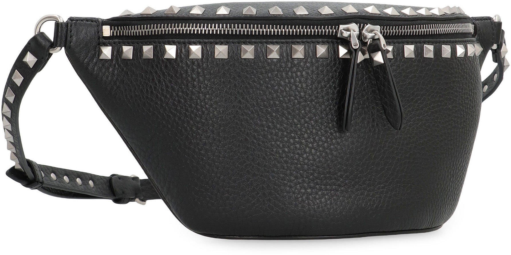 VALENTINO GARAVANI Rockstud Leather Belt Handbag - Width: 16.5-28 cm