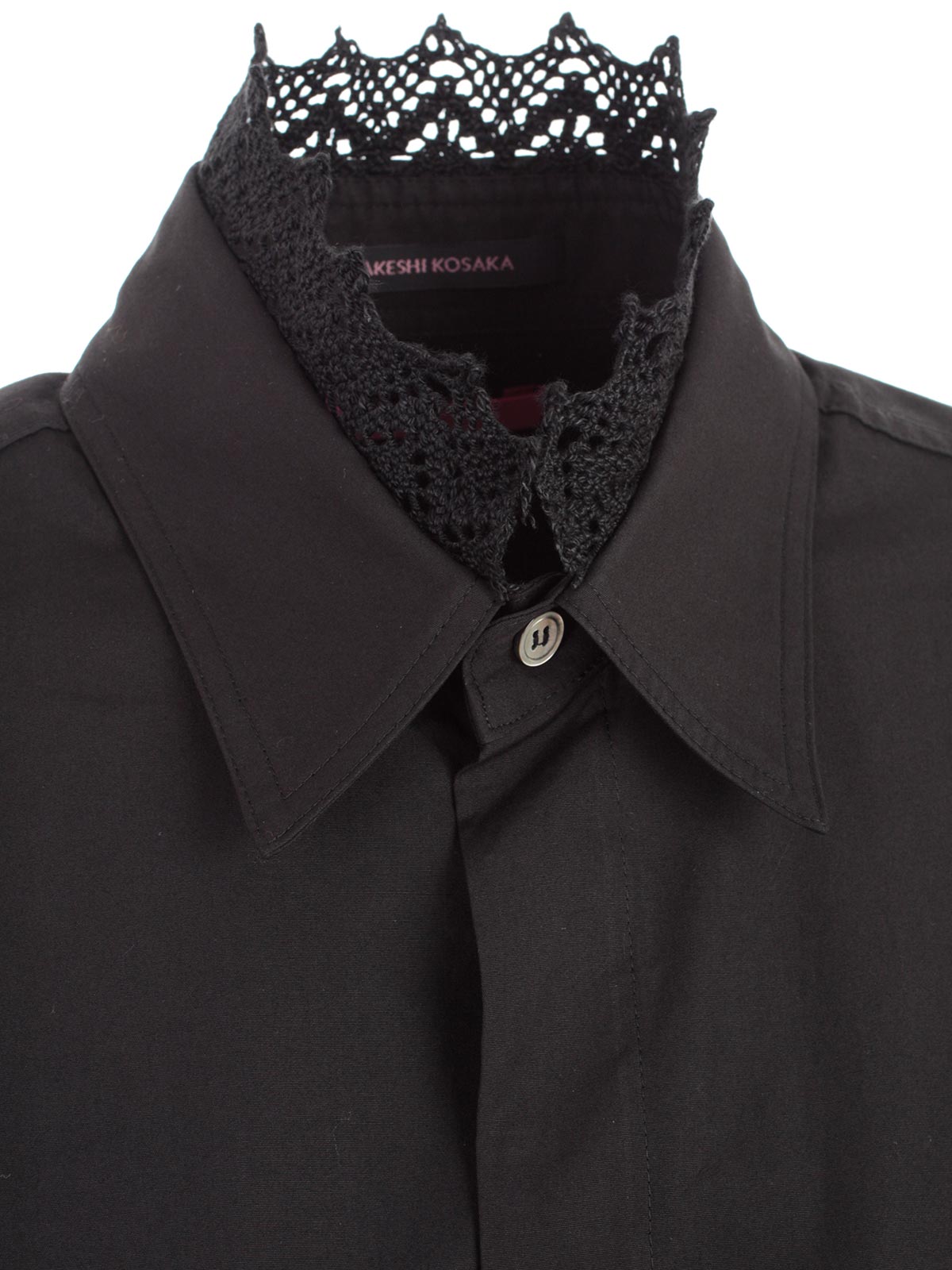 Y'S Long Sleeve Collar Lace Shirt