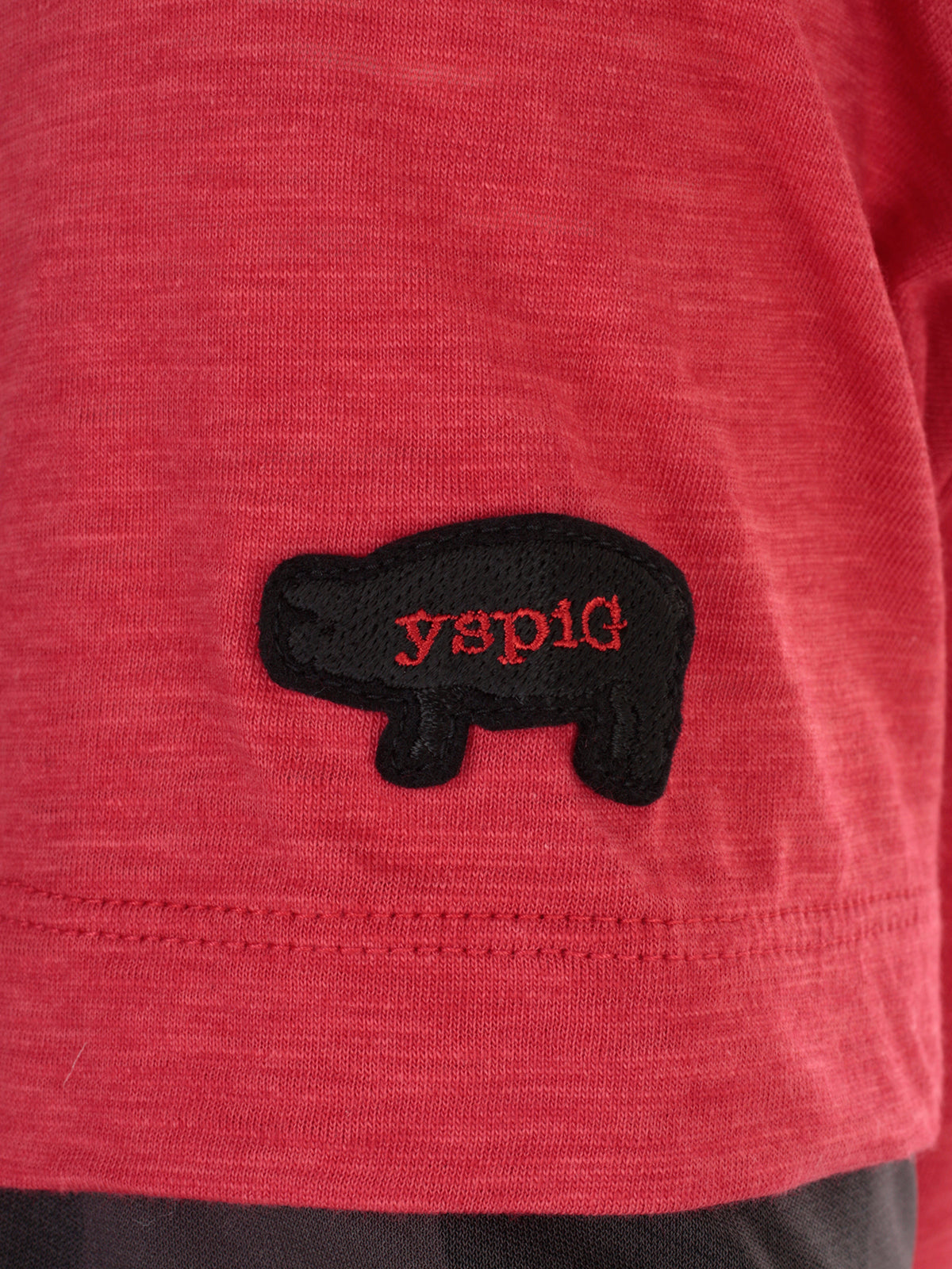 Y'S Uneven Yarn Pleated Polka Pig Short Sleeve T-Shirt