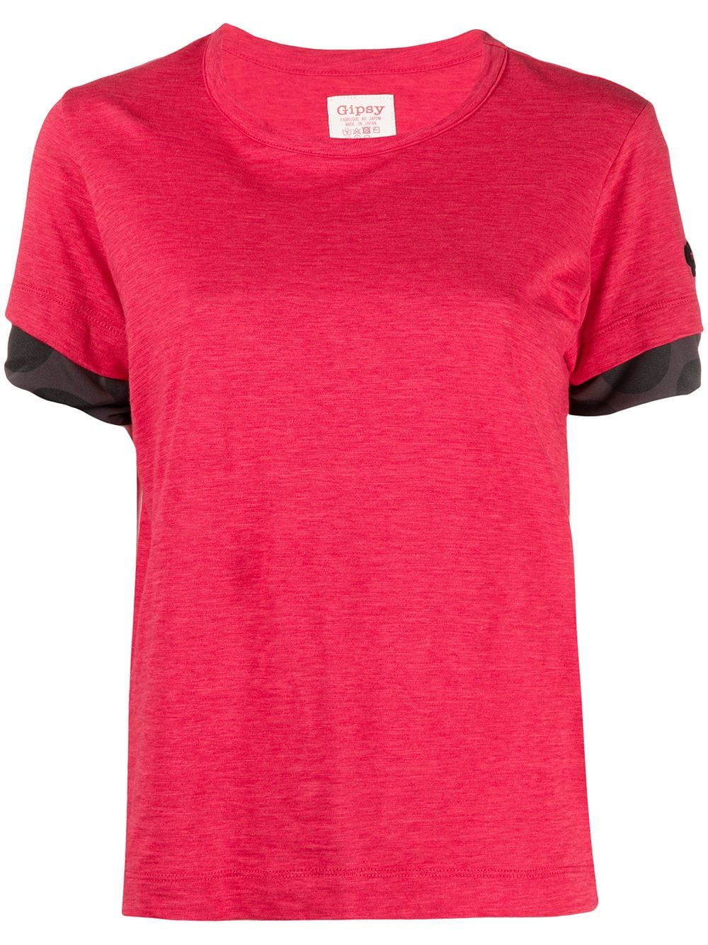 Y'S Uneven Yarn Pleated Polka Pig Short Sleeve T-Shirt