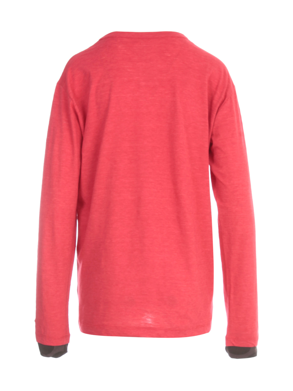 Y'S Uneven Yarn Pleated Polka Long Sleeve T-Shirt